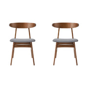 Linspire Elmer Dining Chair with Leathaire Seat, Set of 2, Dark Wood
