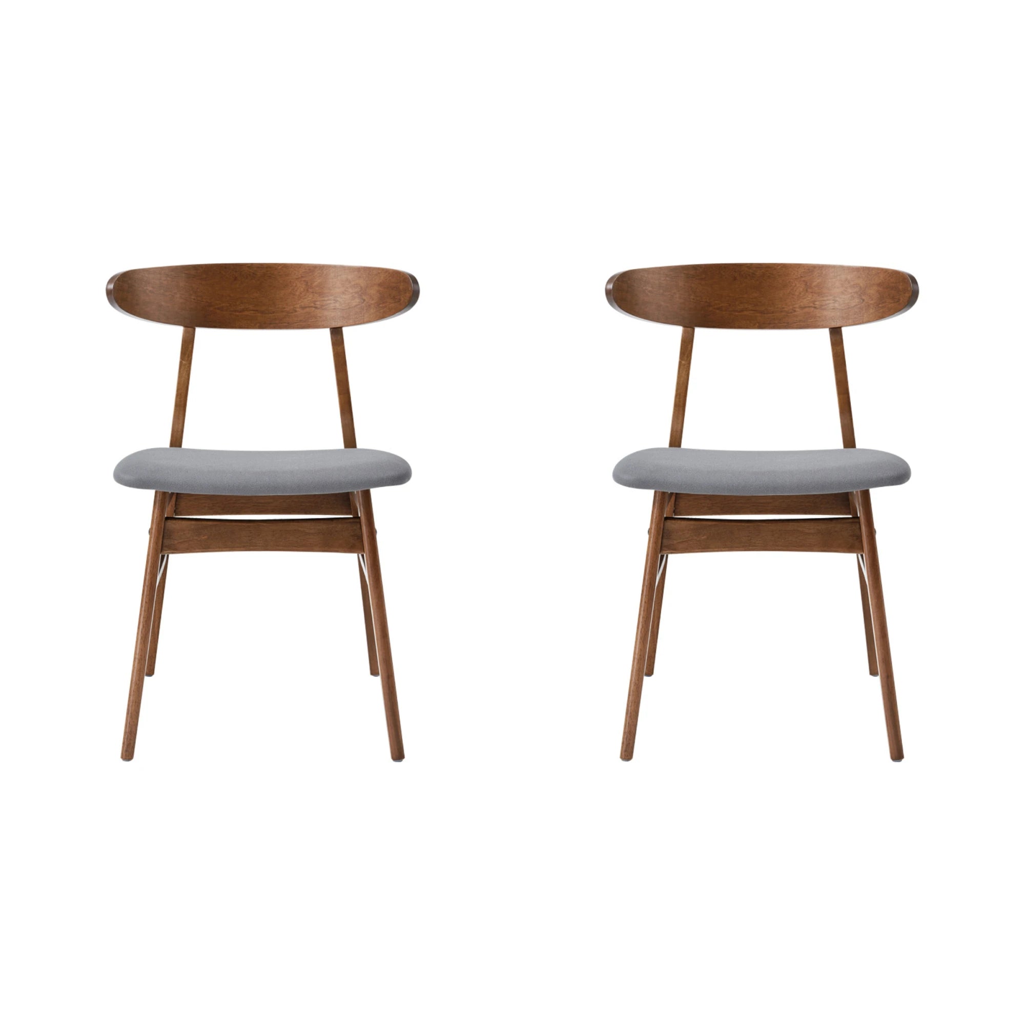 Linspire Elmer Dining Chair with Leathaire Seat, Set of 2, Dark Wood