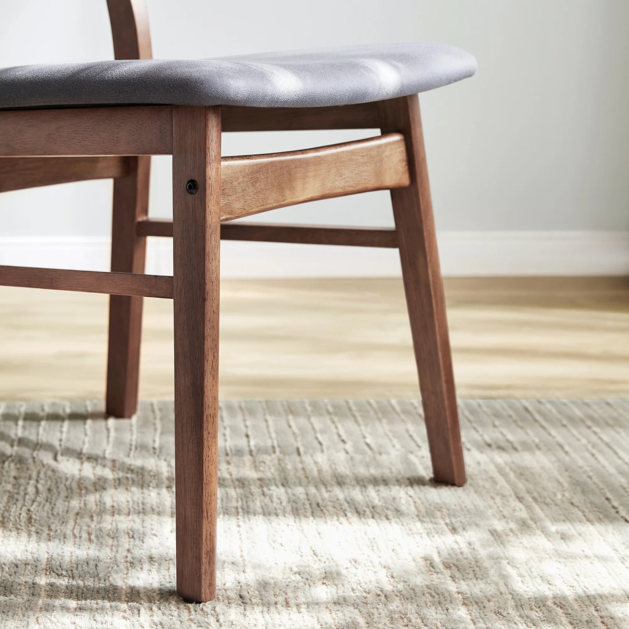Linspire Elmer Dining Chair with Leathaire Seat, Set of 2, Dark Wood