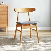 Linspire Elmer Dining Chair with Leathaire Seat, Set of 2, Natural Wood