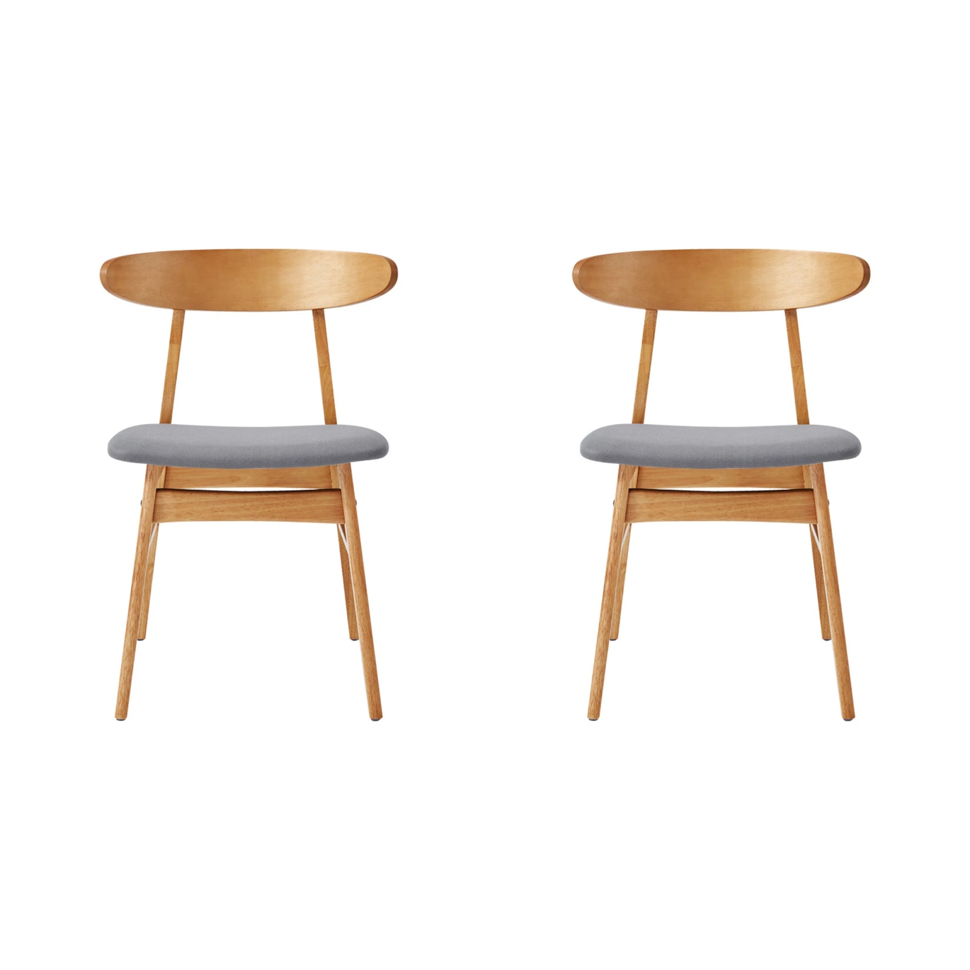 Linspire Elmer Dining Chair with Leathaire Seat, Set of 2, Natural Wood