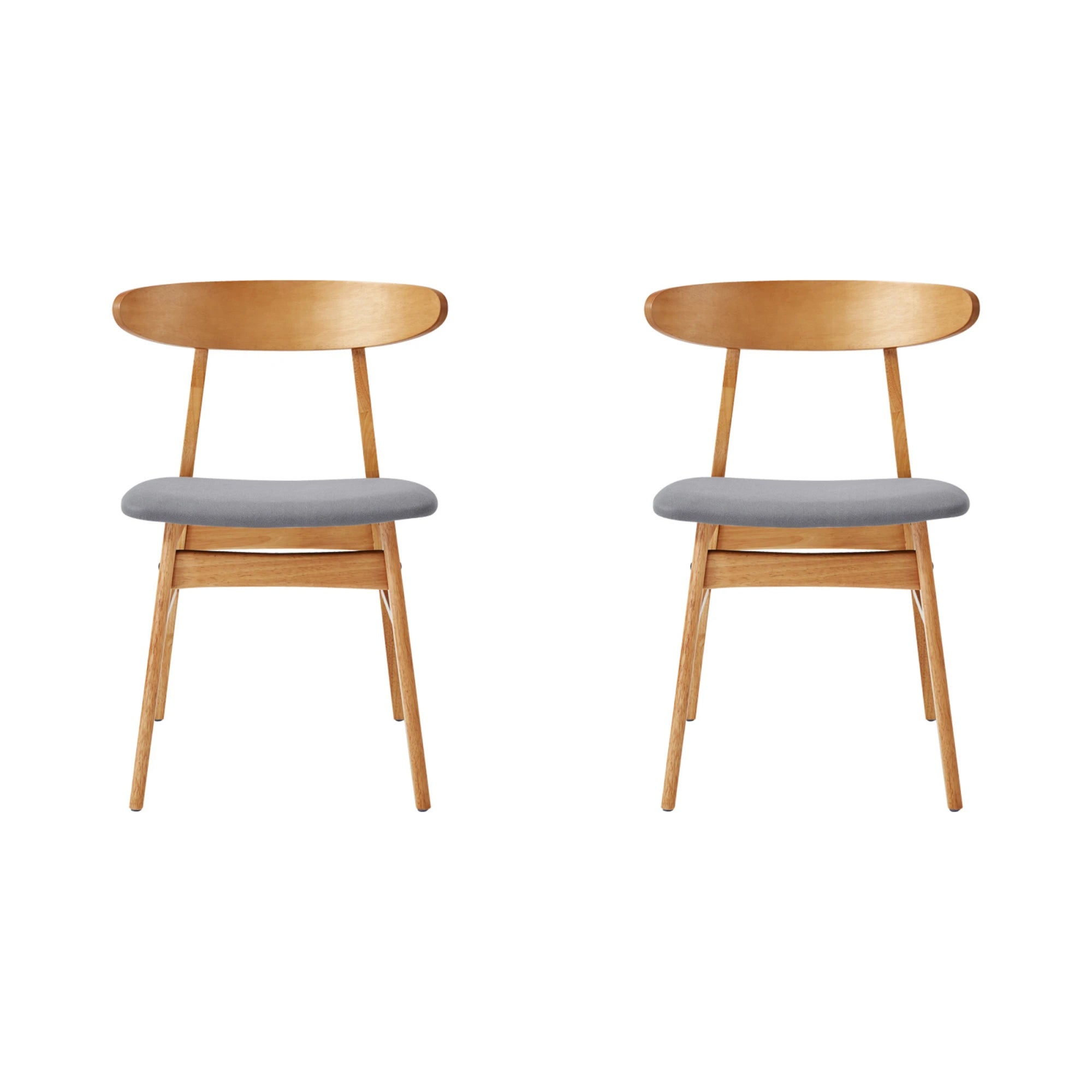 Linspire Elmer Dining Chair with Leathaire Seat, Set of 2, Natural Wood