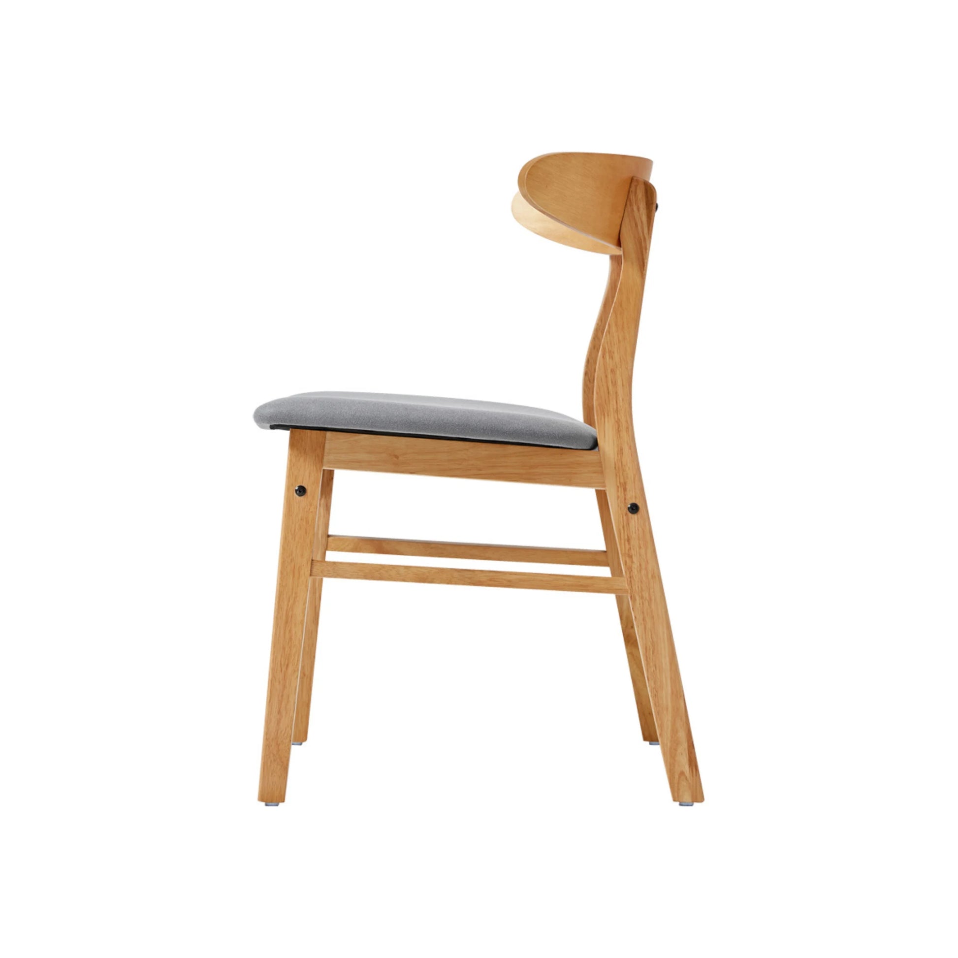 Linspire Elmer Dining Chair with Leathaire Seat, Set of 2, Natural Wood
