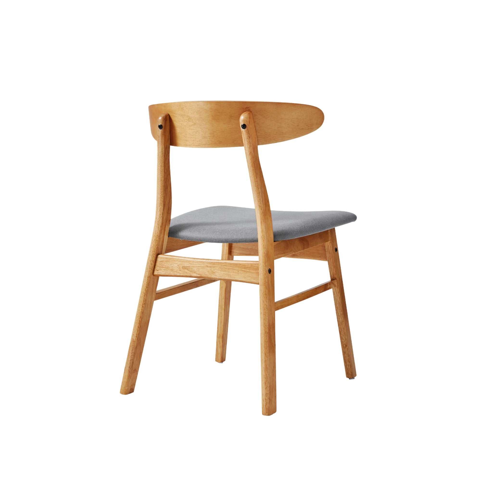 Linspire Elmer Dining Chair with Leathaire Seat, Set of 2, Natural Wood