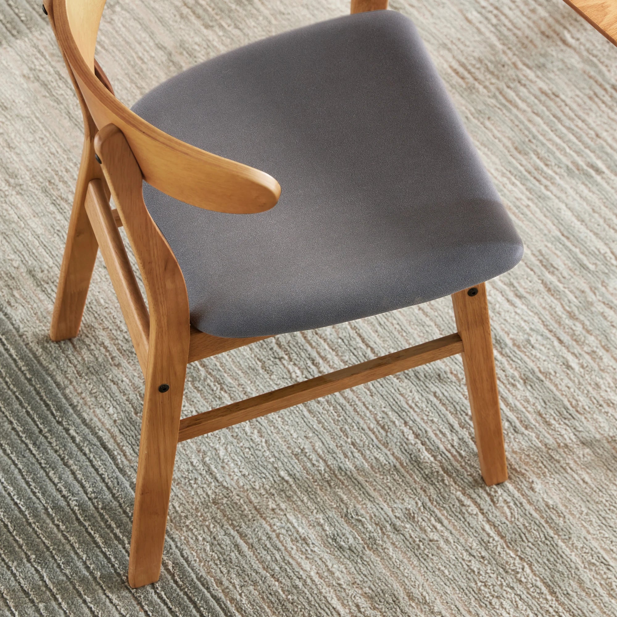 Linspire Elmer Dining Chair with Leathaire Seat, Set of 2, Natural Wood