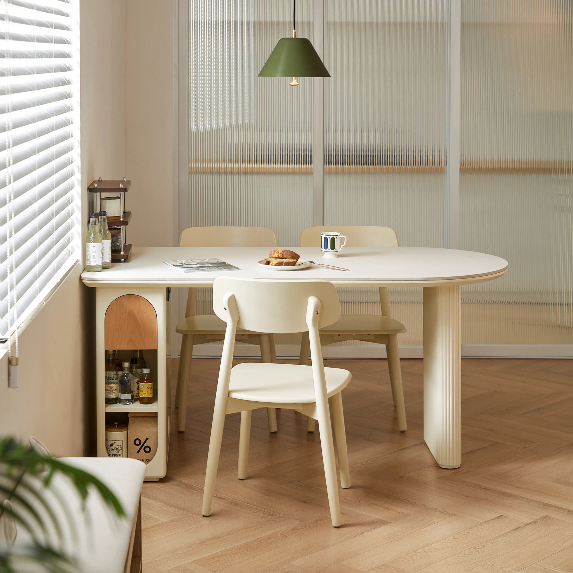 Linspire Evoke Sintered Stone Top Dining Table With Storage, White