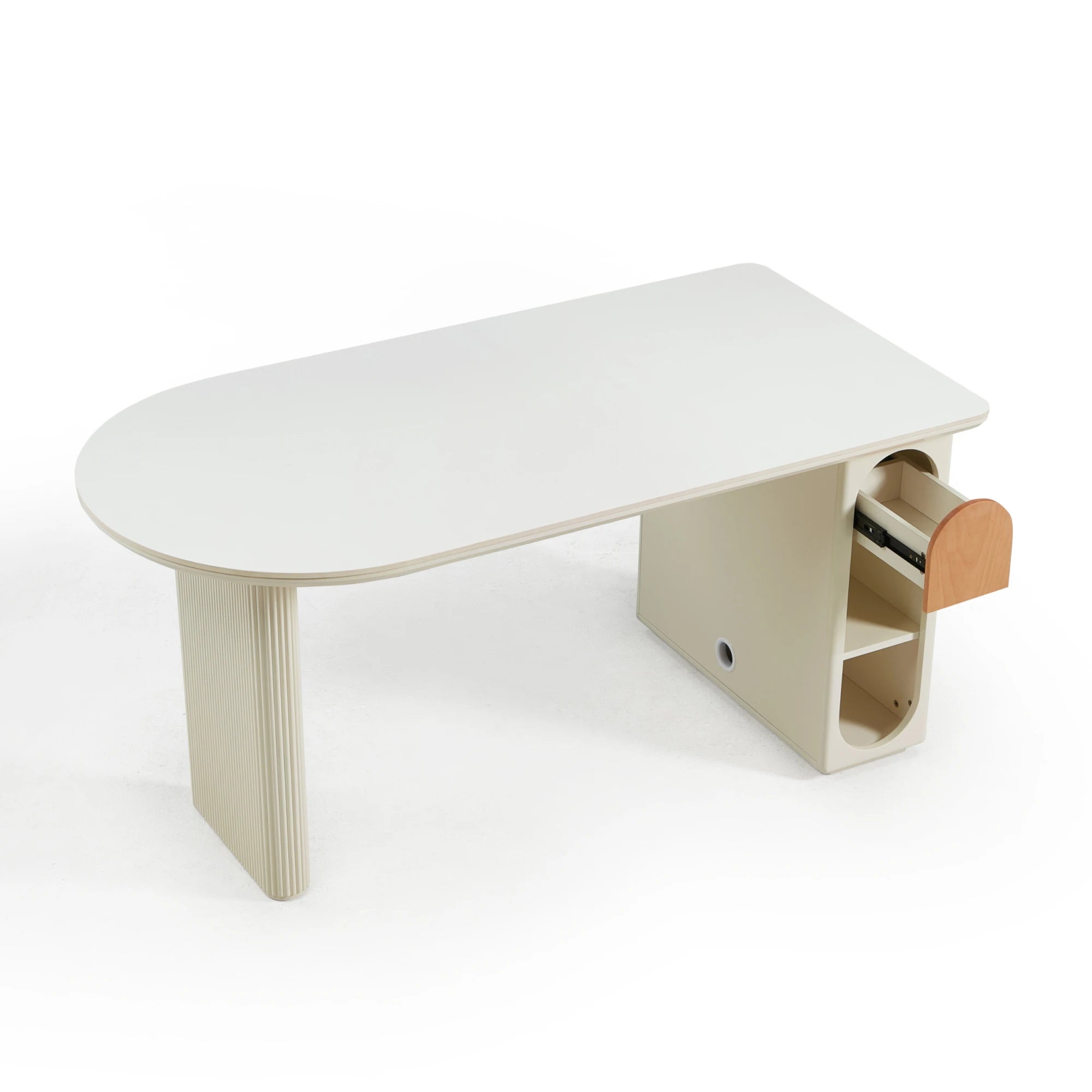 Linspire Evoke Sintered Stone Top Dining Table With Storage, White