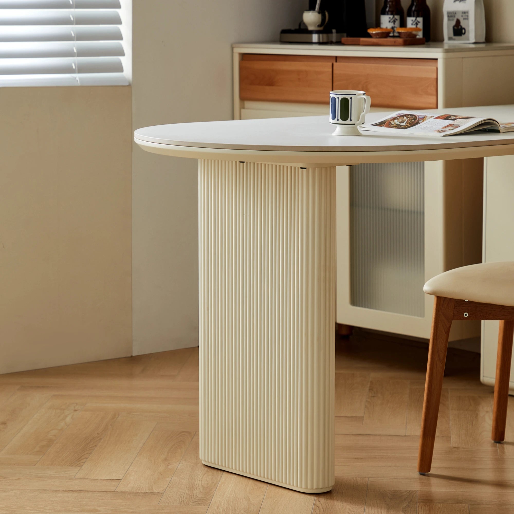 Linspire Evoke Sintered Stone Top Dining Table With Storage, White