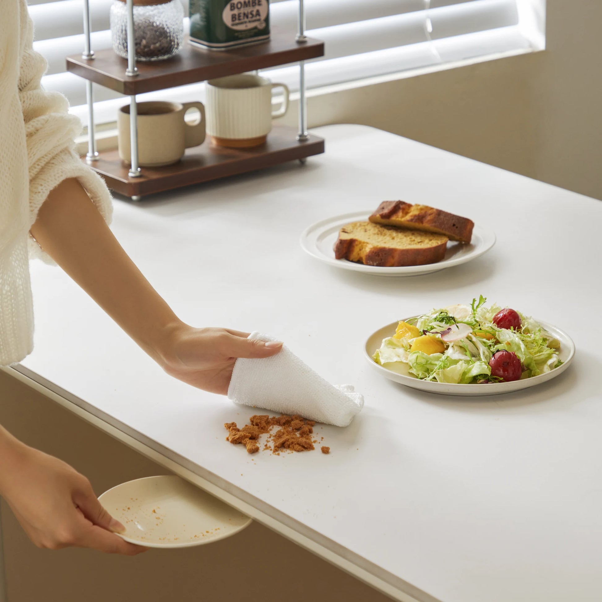 Linspire Evoke Sintered Stone Top Dining Table With Storage, White