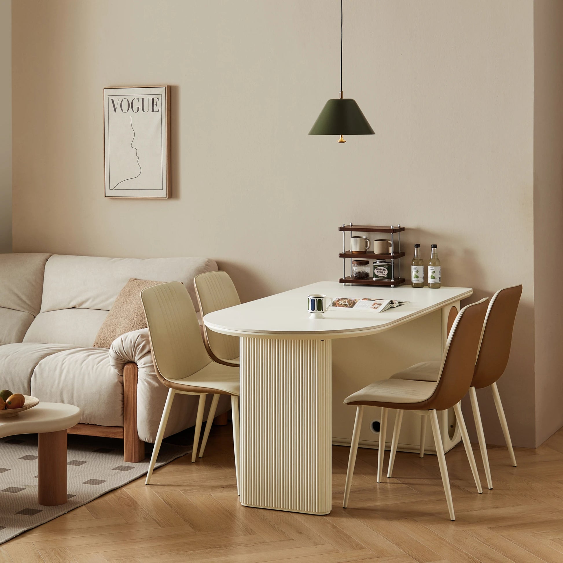 Linspire Evoke Sintered Stone Top Dining Table With Storage, White