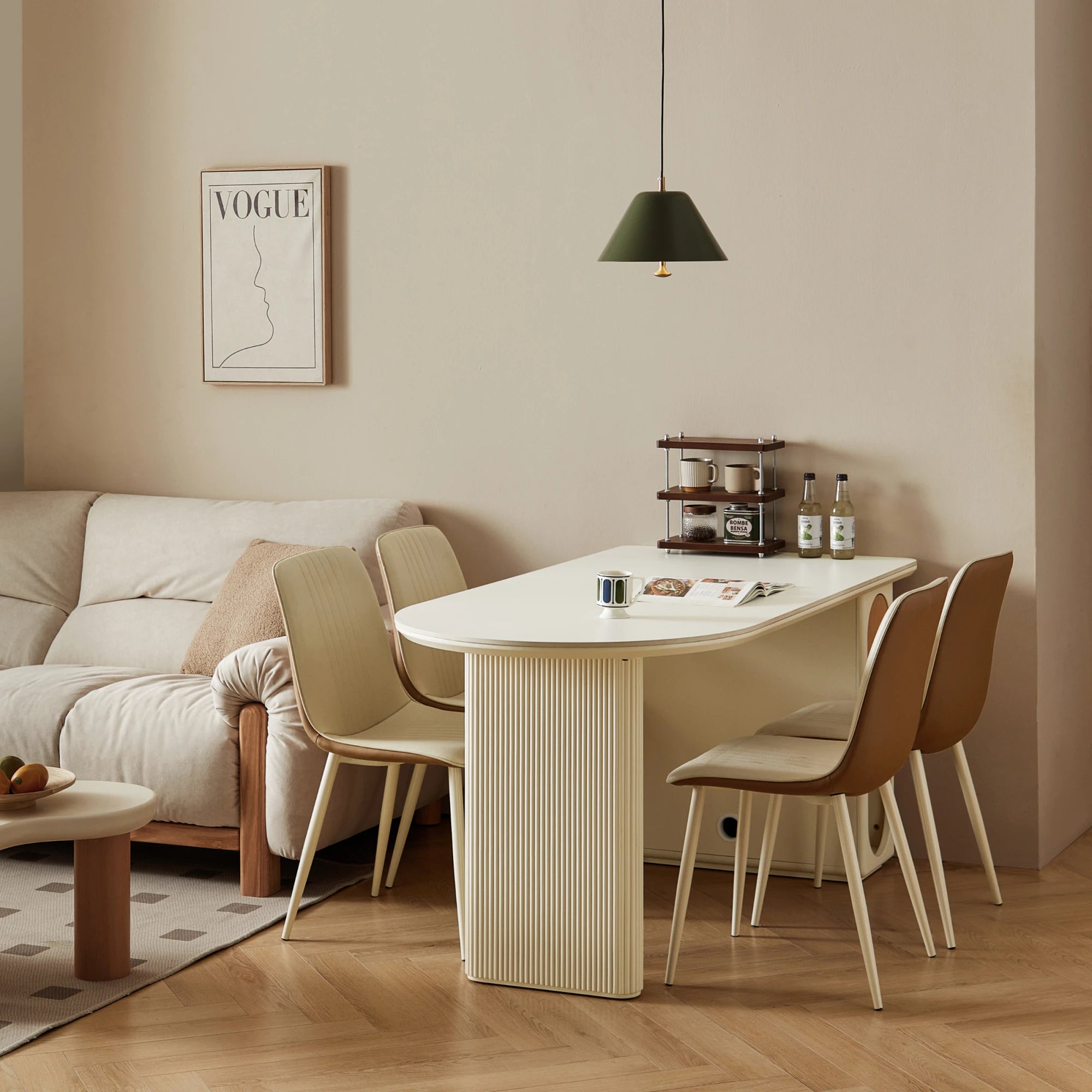 Linspire Evoke Sintered Stone Top Dining Table With Storage, White