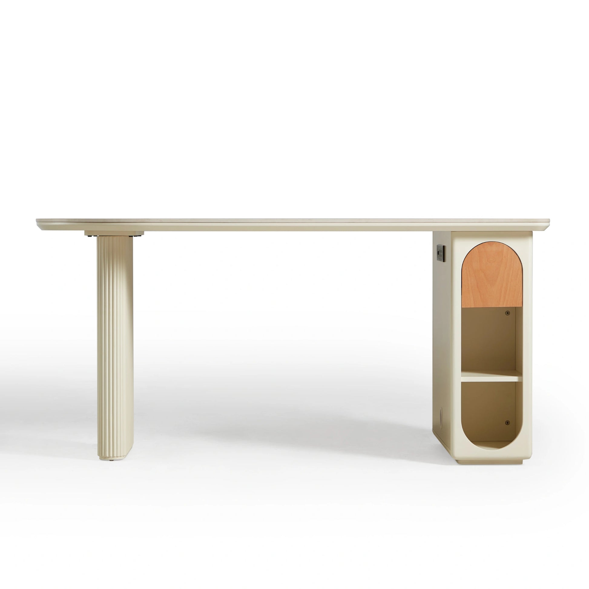 Linspire Evoke Sintered Stone Top Dining Table With Storage, White