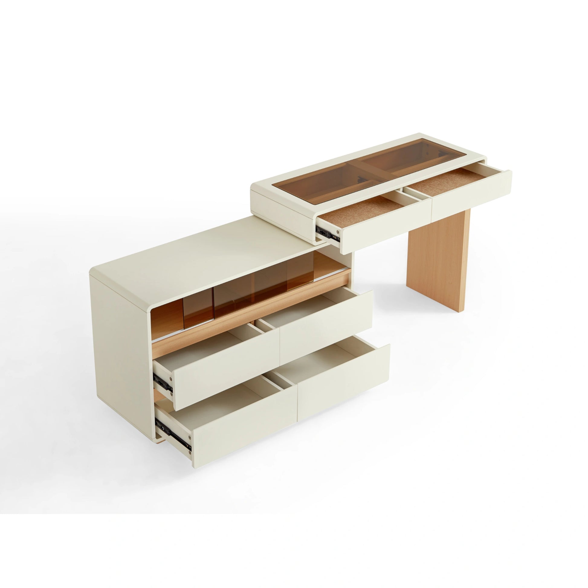Linspire Evoke Extendable Dressing Table with 4 Drawers Cabinet