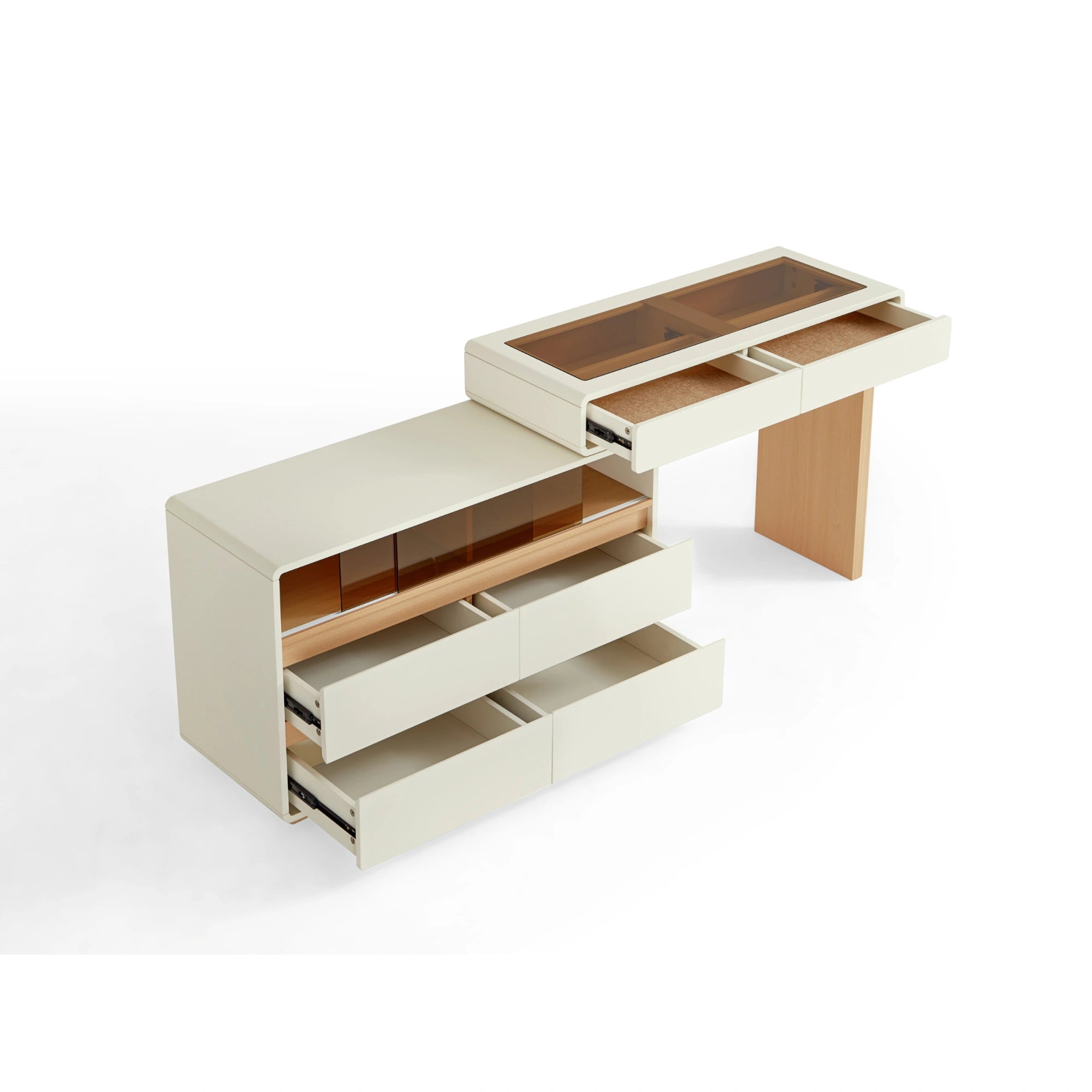 Linspire Evoke Extendable Dressing Table with 4 Drawers Cabinet