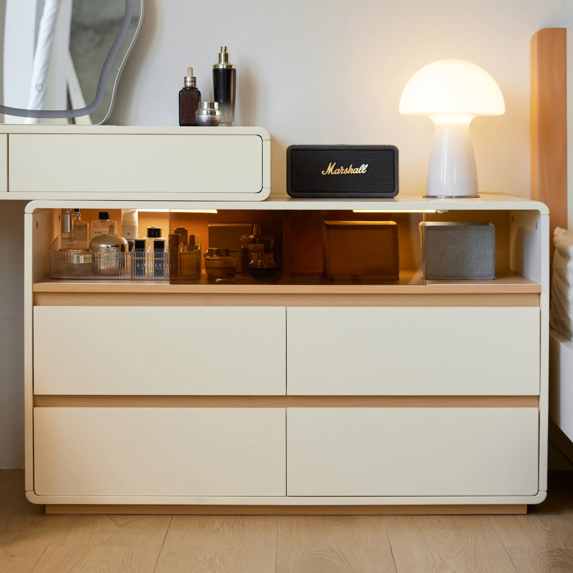 Linspire Evoke Extendable Dressing Table with 4 Drawers Cabinet
