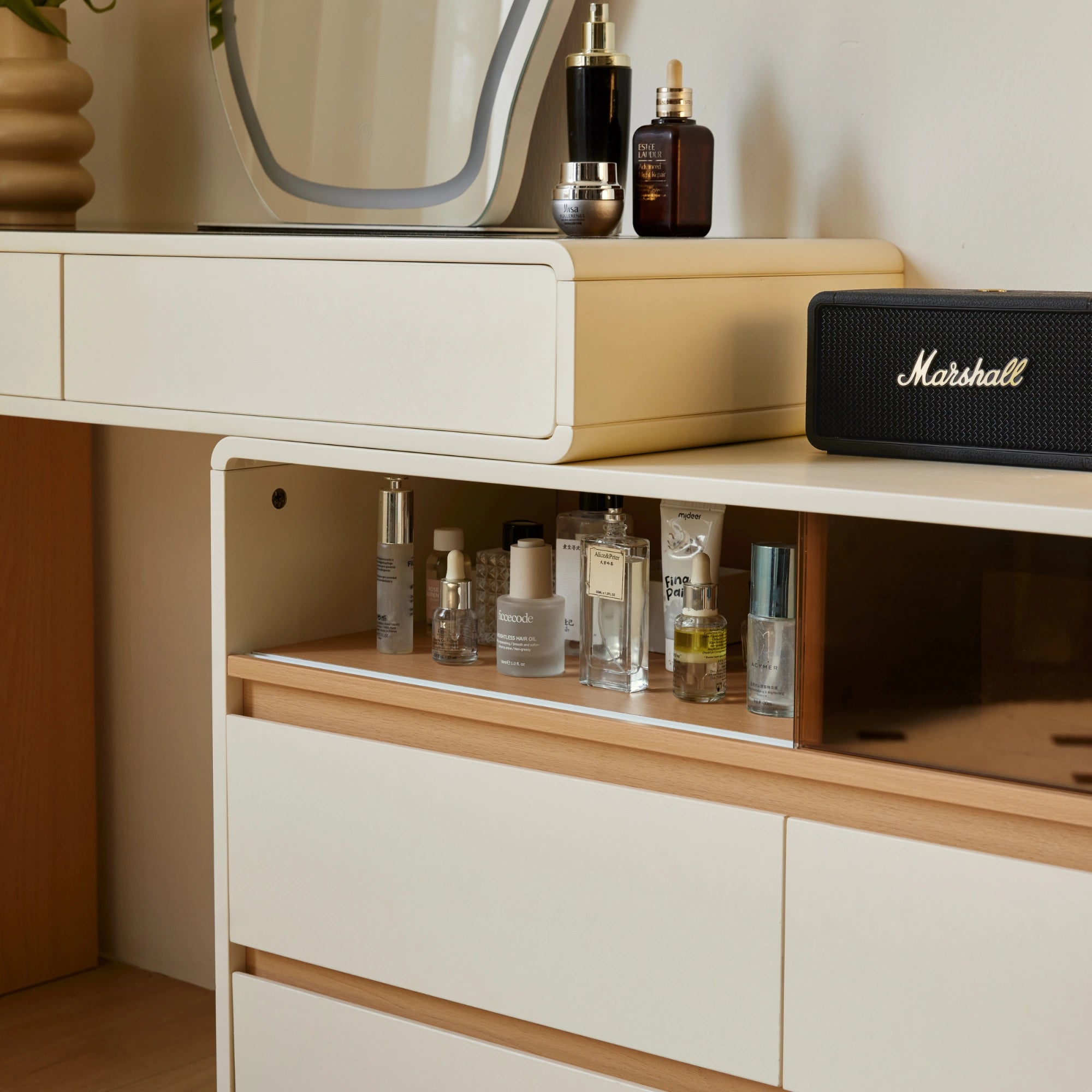 Linspire Evoke Extendable Dressing Table with 4 Drawers Cabinet