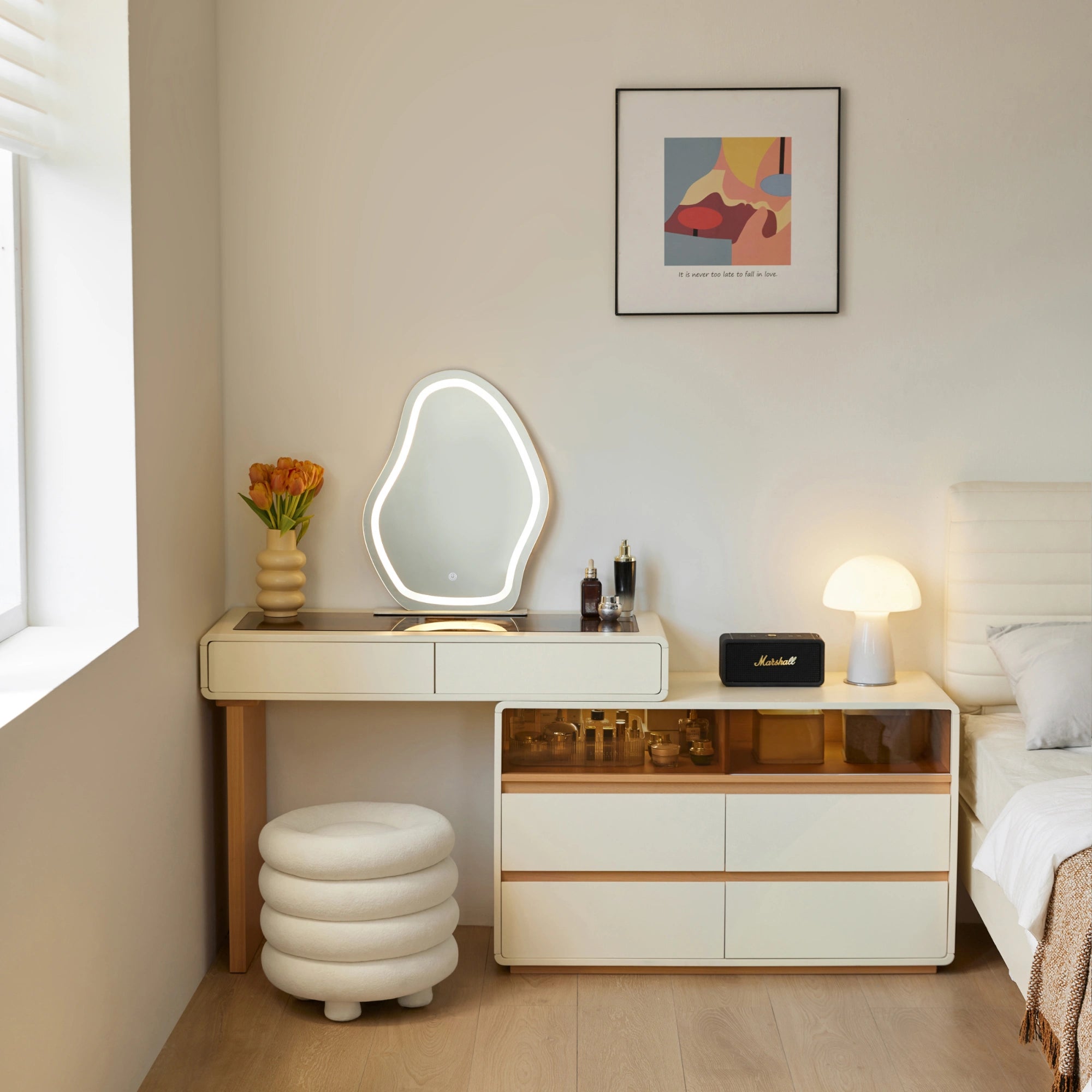 Linspire Evoke Extendable Dressing Table with 4 Drawers Cabinet