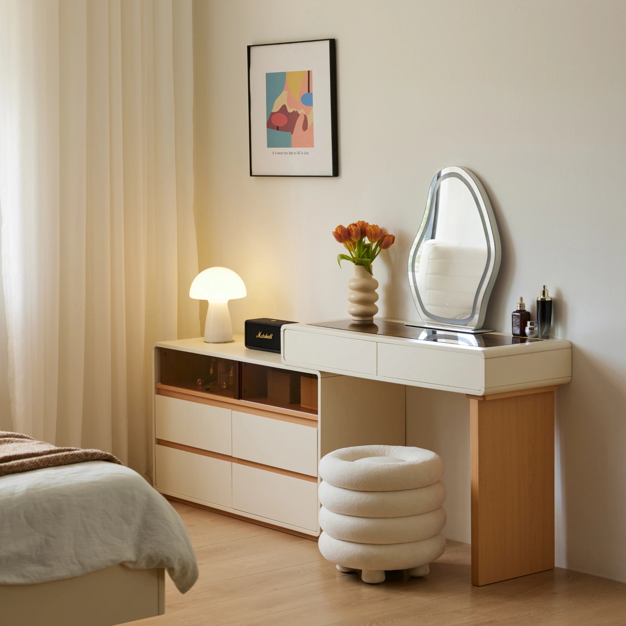 Linspire Evoke Extendable Dressing Table with 4 Drawers Cabinet