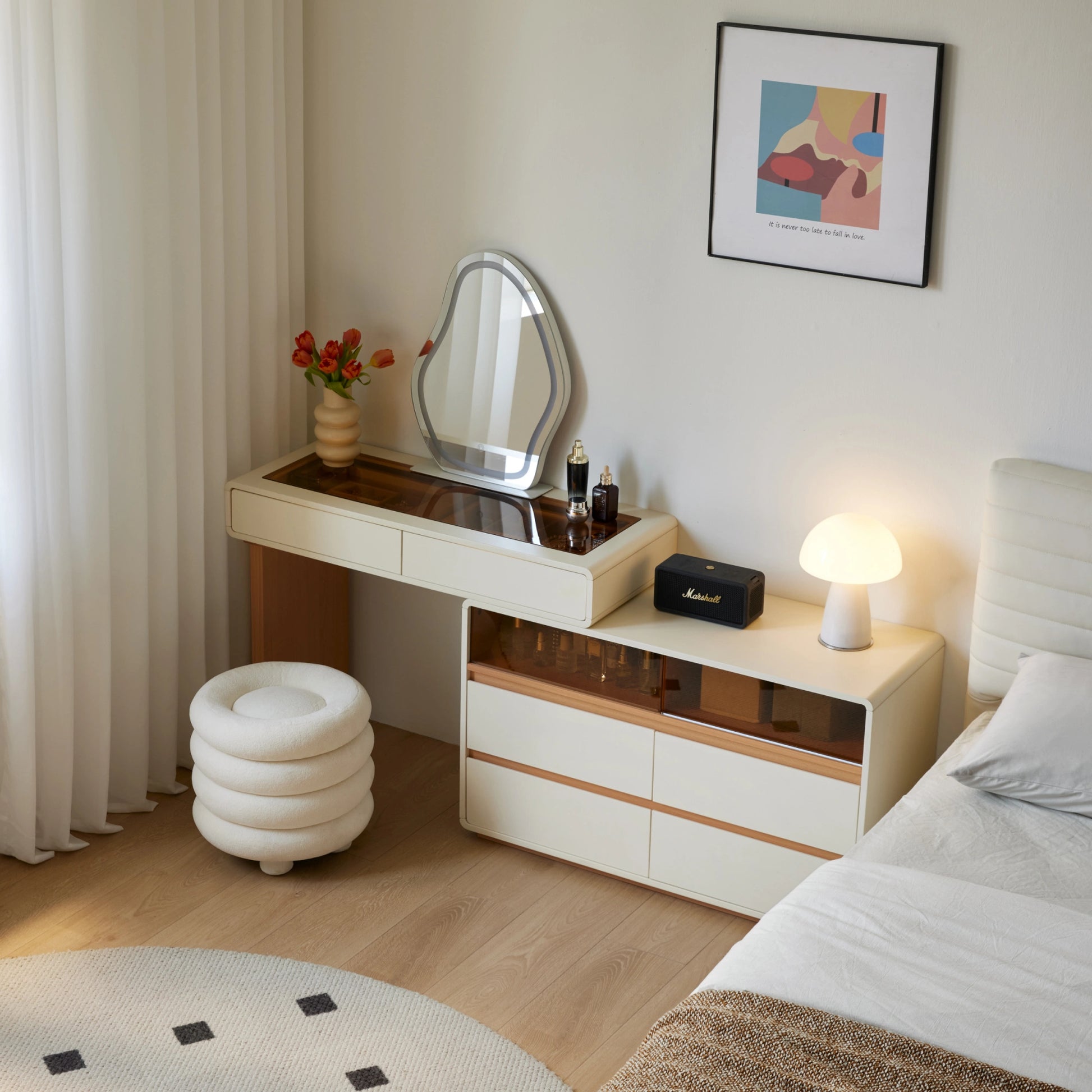Linspire Evoke Extendable Dressing Table with 4 Drawers Cabinet