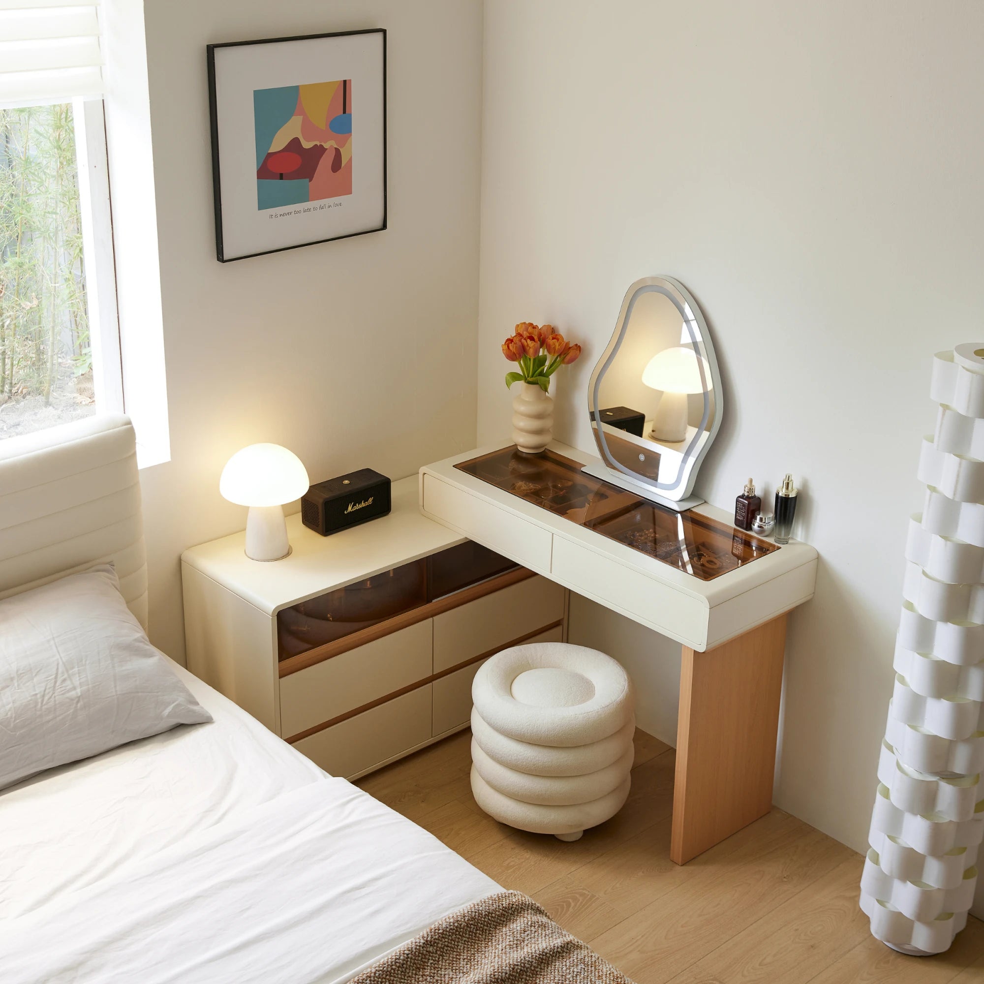 Linspire Evoke Extendable Dressing Table with 4 Drawers Cabinet
