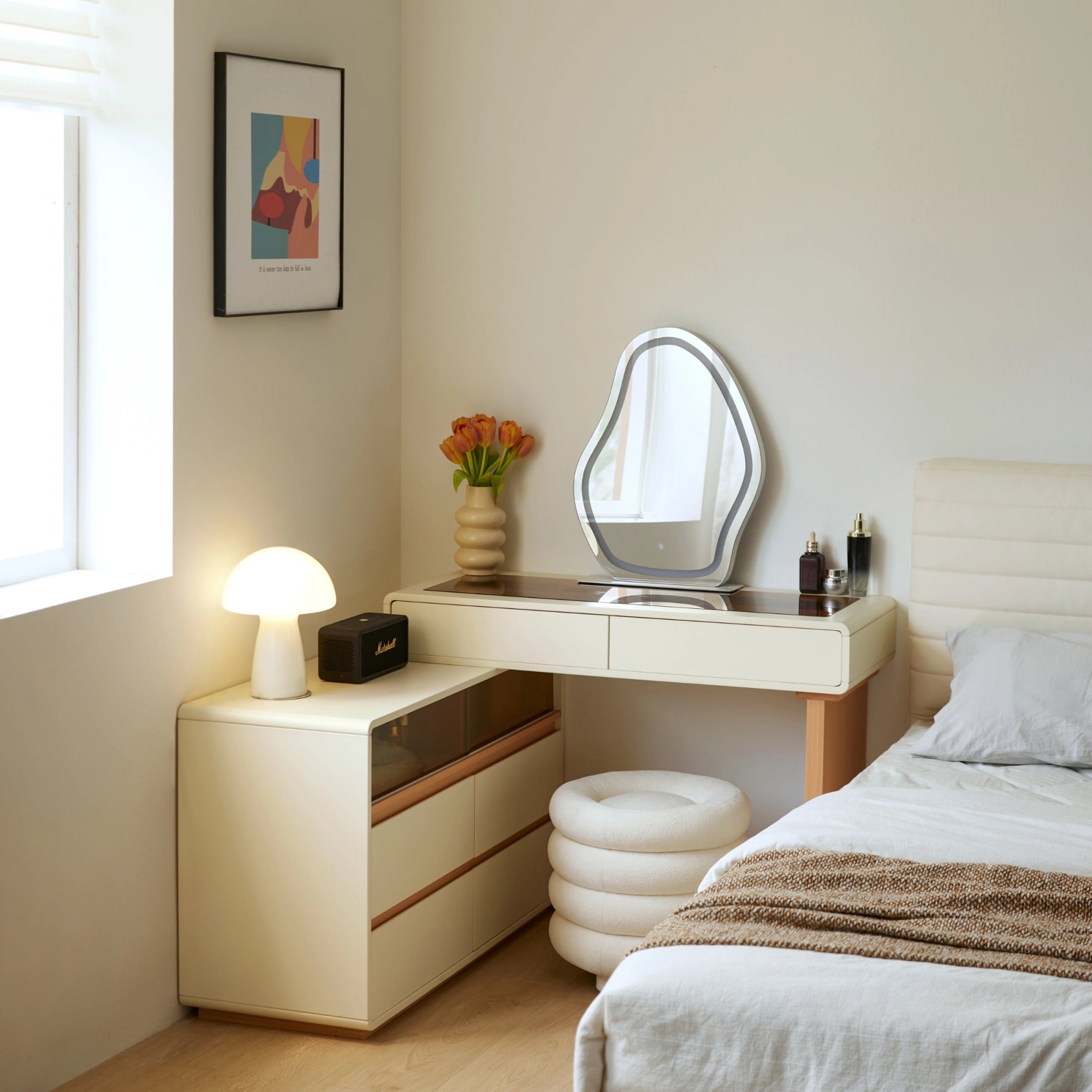 Linspire Evoke Extendable Dressing Table with 4 Drawers Cabinet