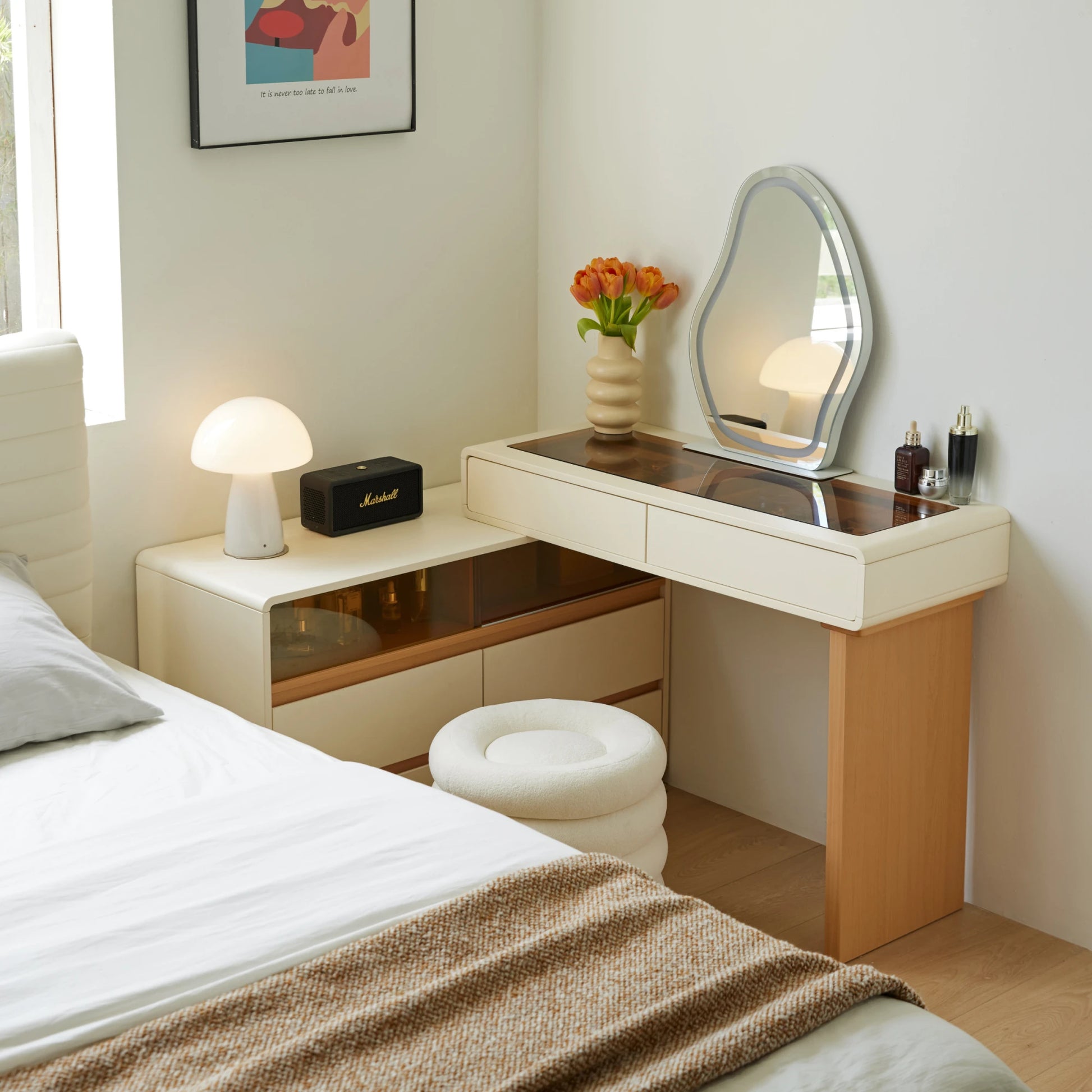Linspire Evoke Extendable Dressing Table with 4 Drawers Cabinet