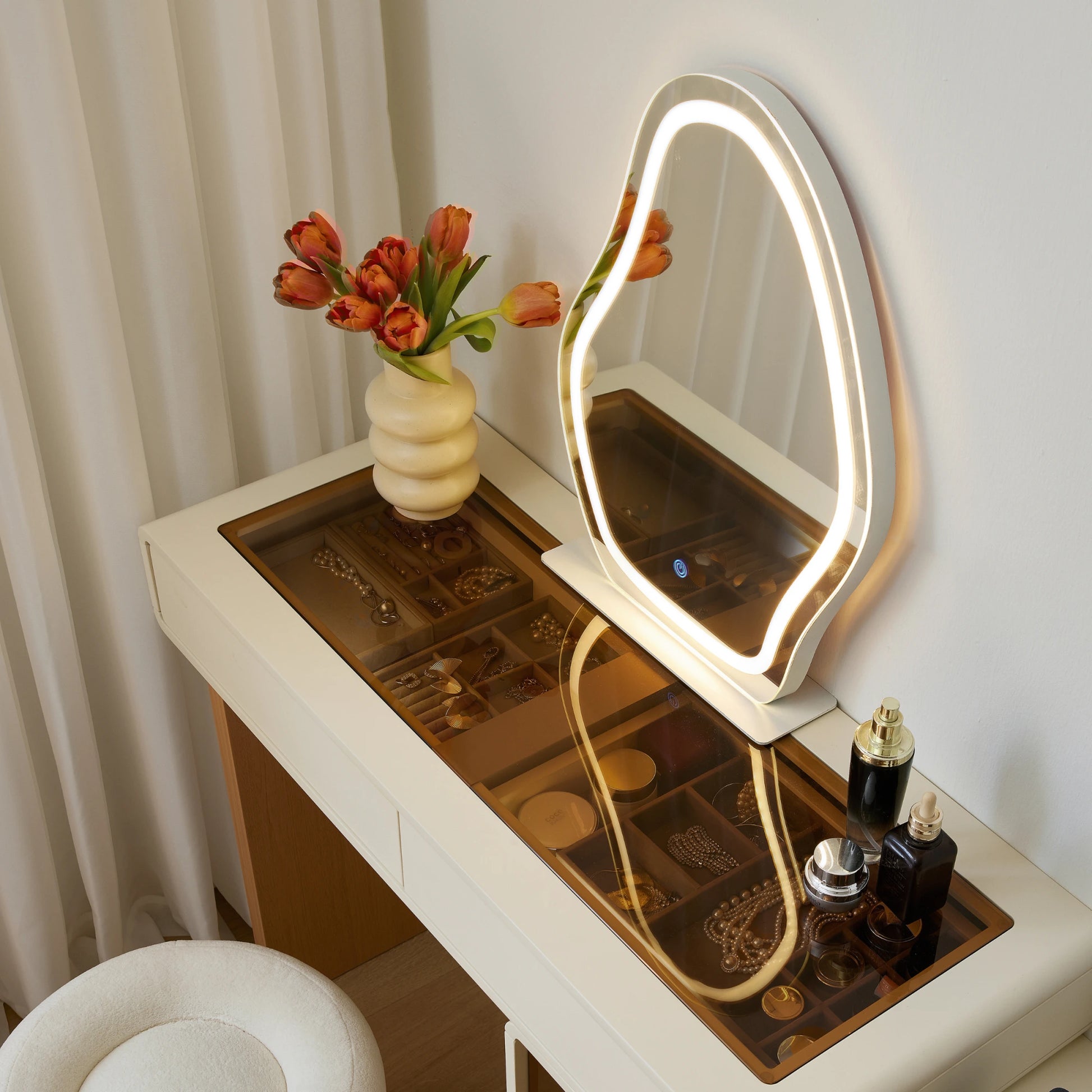 Linspire Evoke Extendable Dressing Table with 2 Drawers Cabinet
