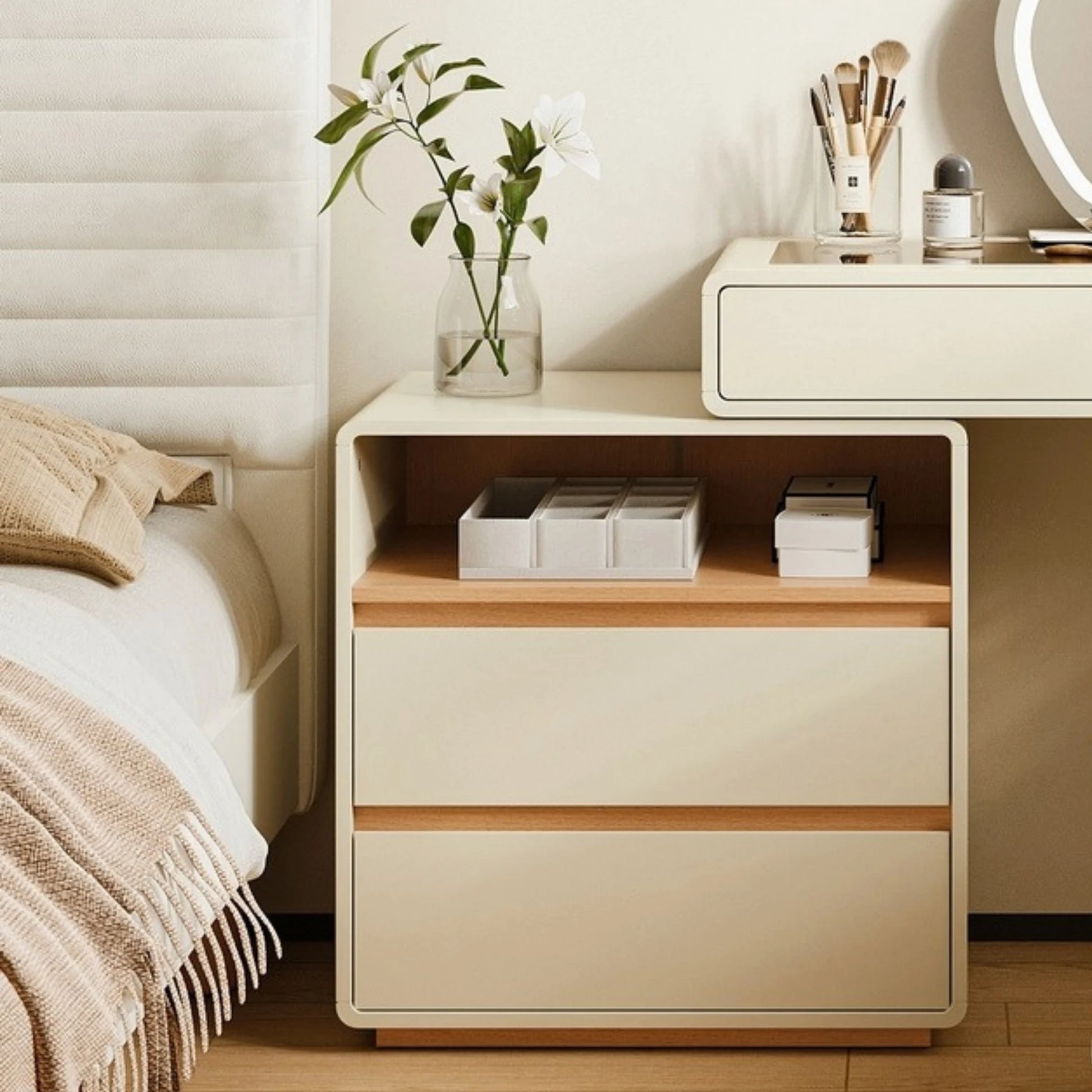 Linspire Evoke Extendable Dressing Table with 2 Drawers Cabinet