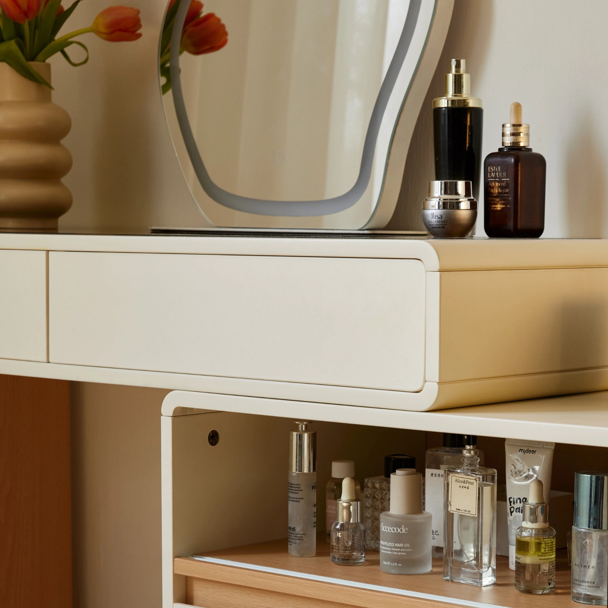 Linspire Evoke Extendable Dressing Table with 2 Drawers Cabinet
