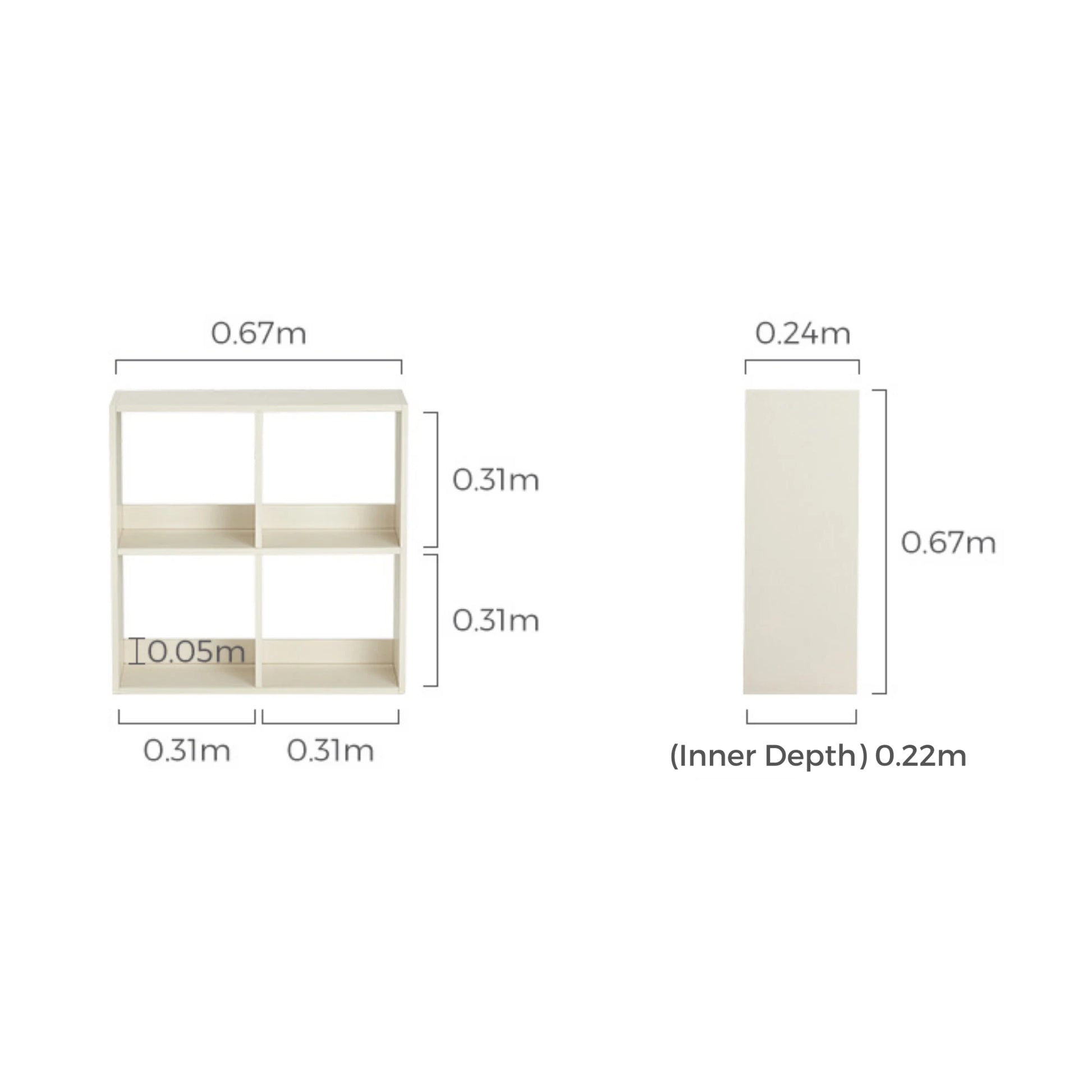 Linspire Geo 4-Cube Storage Unit, White