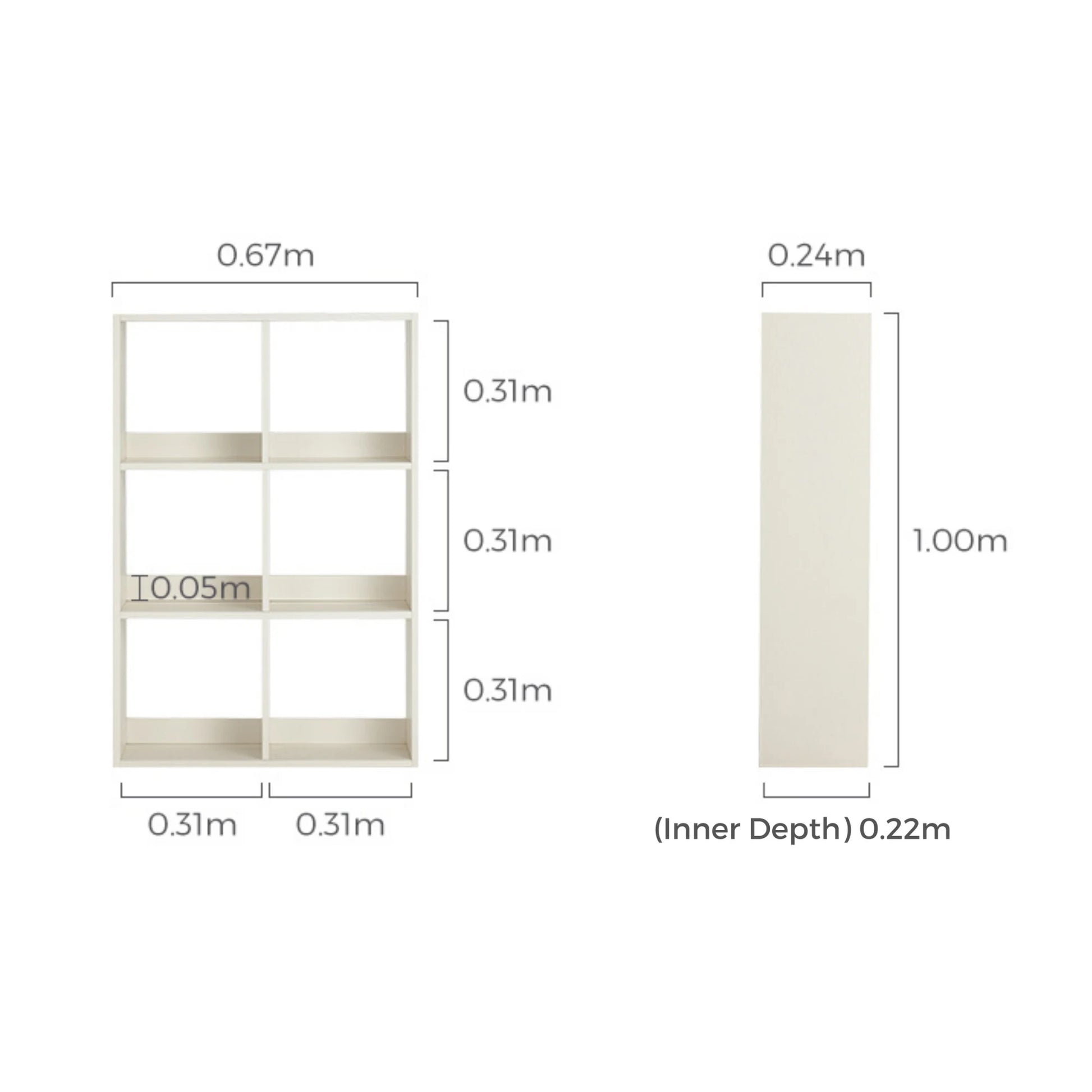 Linspire Geo 6-Cube Storage Unit, White
