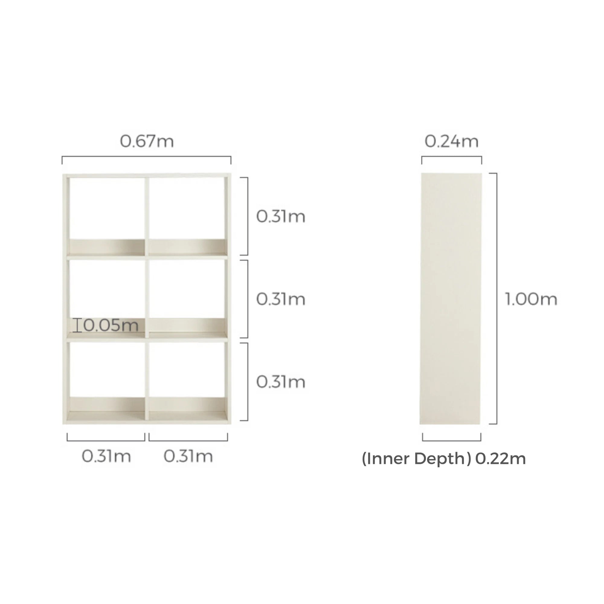Linspire Geo 6-Cube Storage Unit, White
