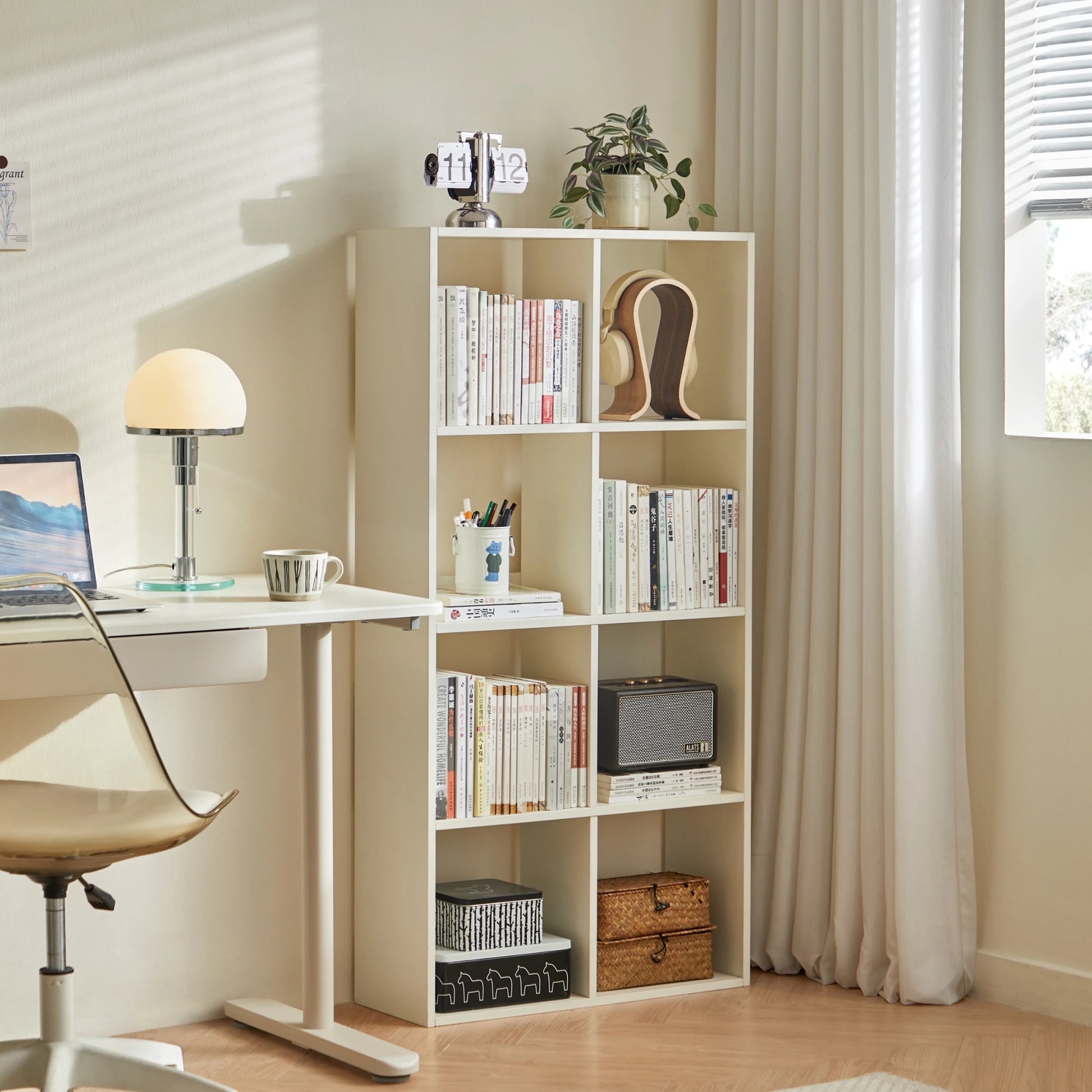 Linspire Geo 8-Cube Storage Unit, White