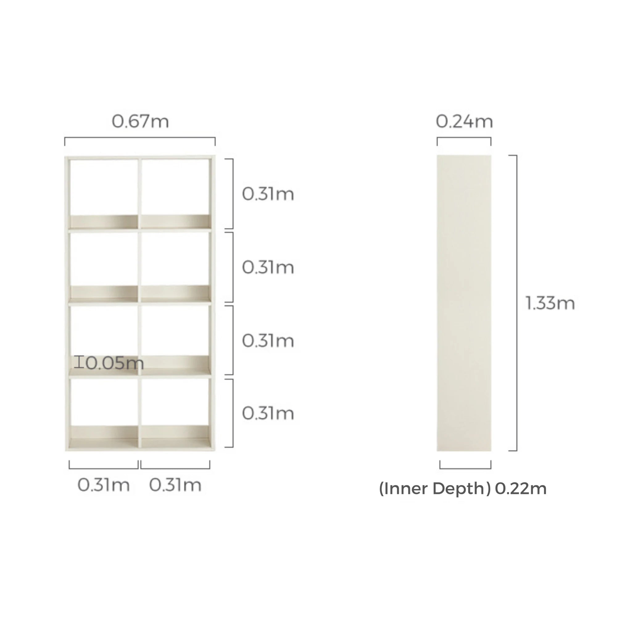Linspire Geo 8-Cube Storage Unit, White