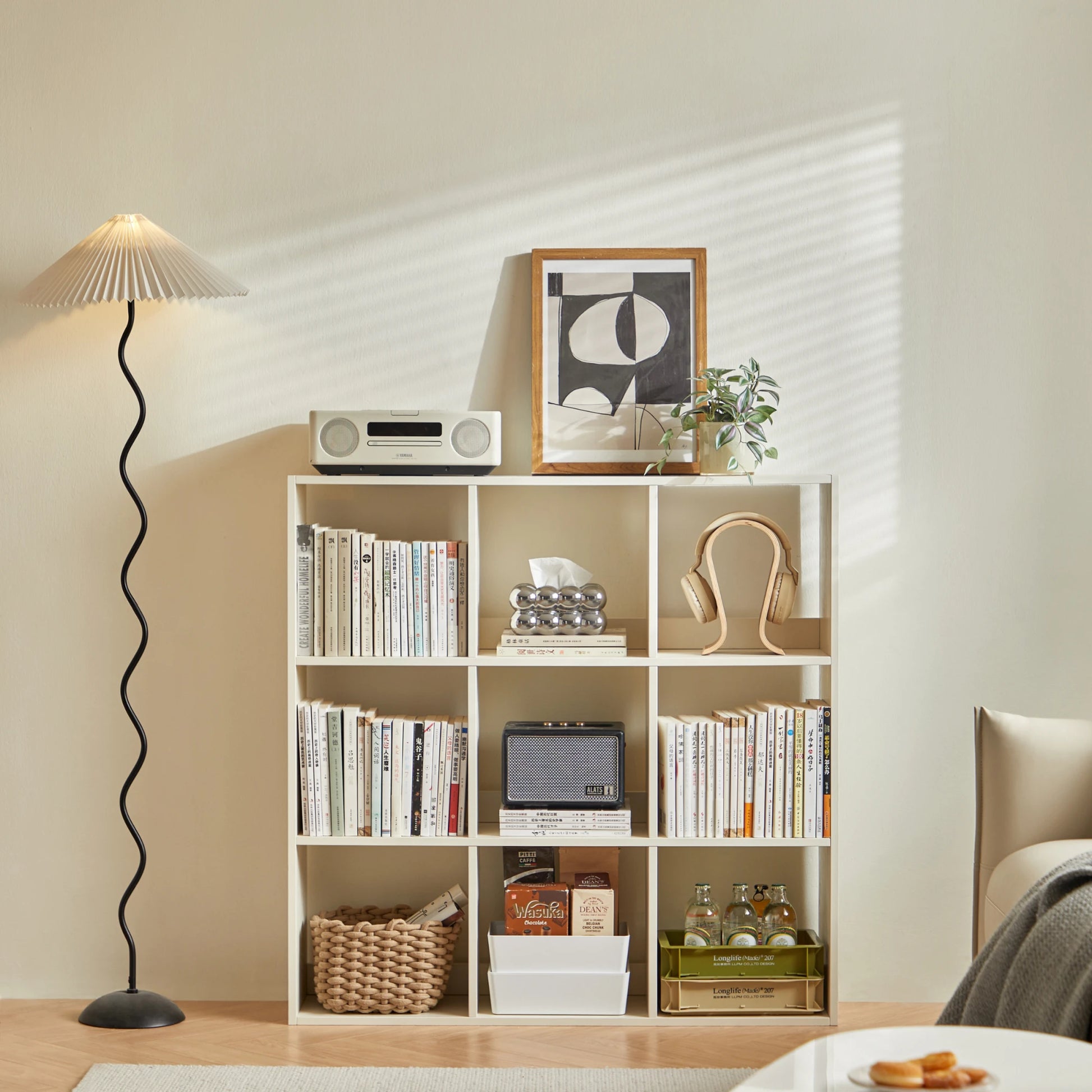 Linspire Geo 9-Cube Storage Unit, White