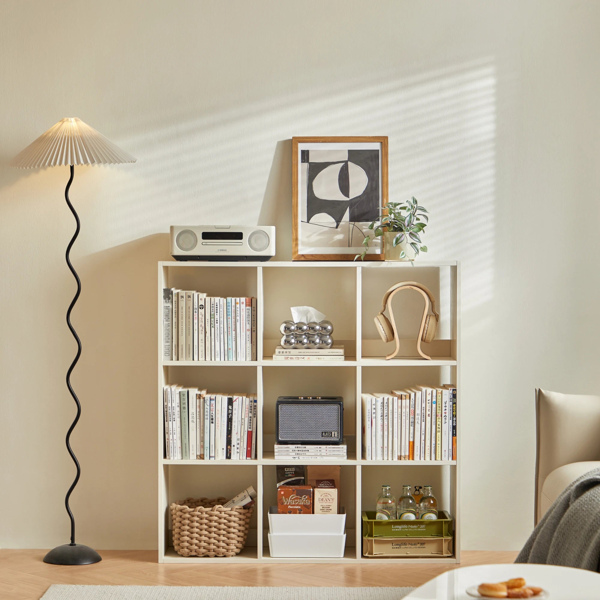 Linspire Geo 9-Cube Storage Unit, White