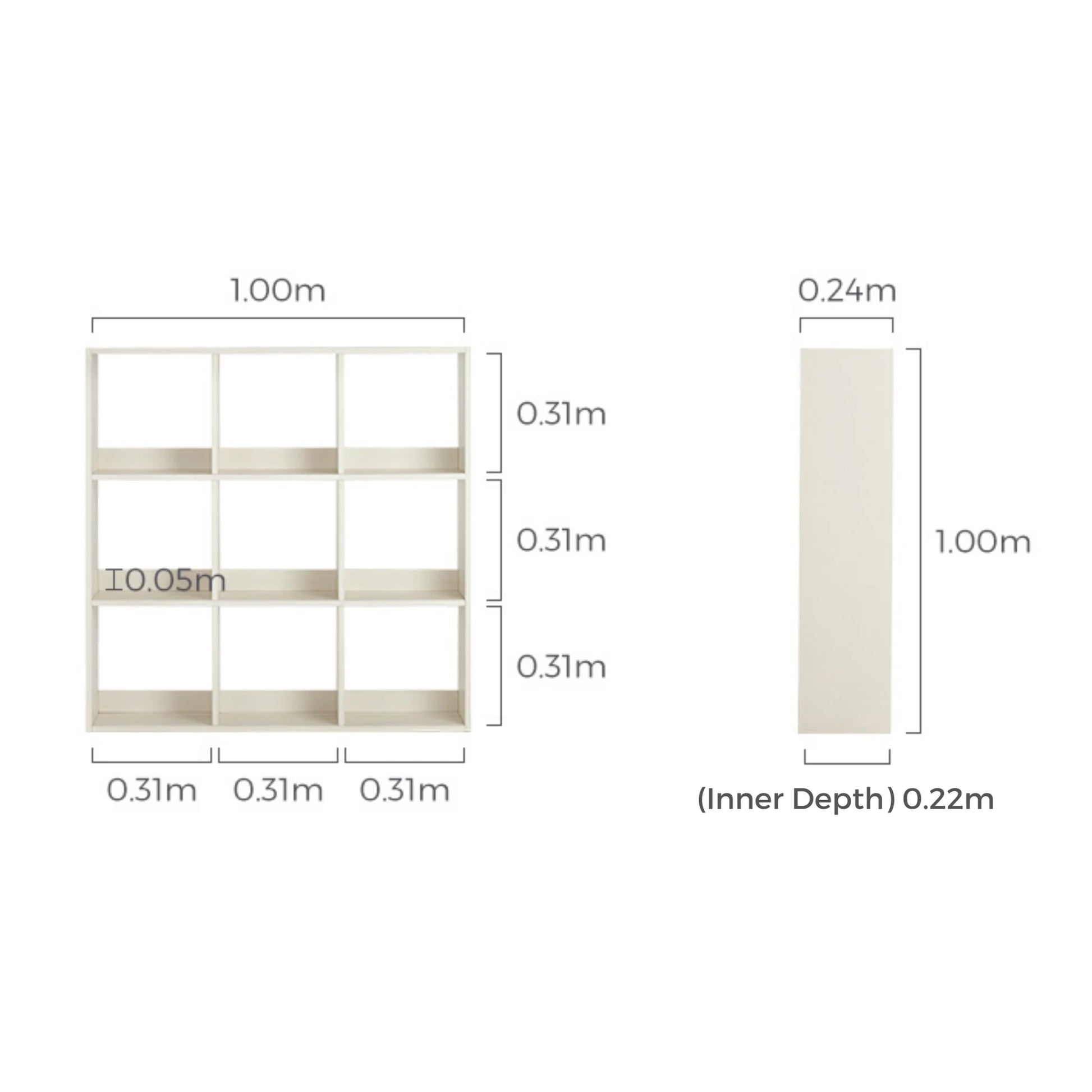 Linspire Geo 9-Cube Storage Unit, White