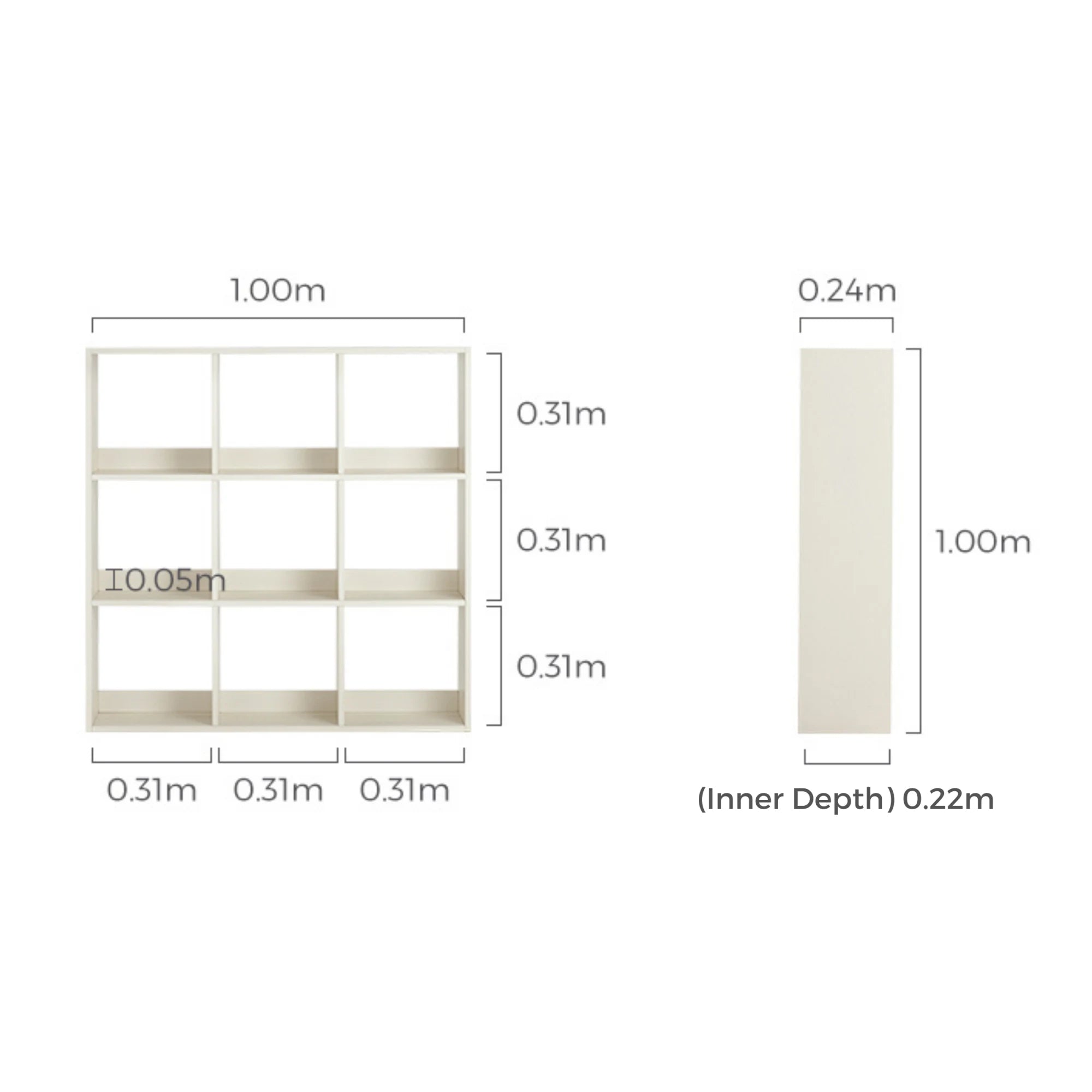 Linspire Geo 9-Cube Storage Unit, White