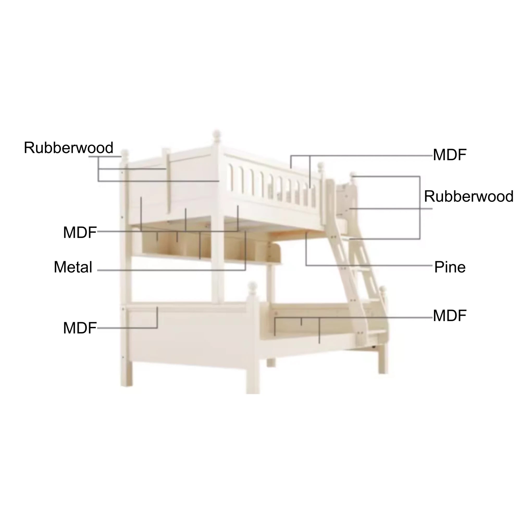 Linspire Lofty Bunk Bed Frame, NZ Single