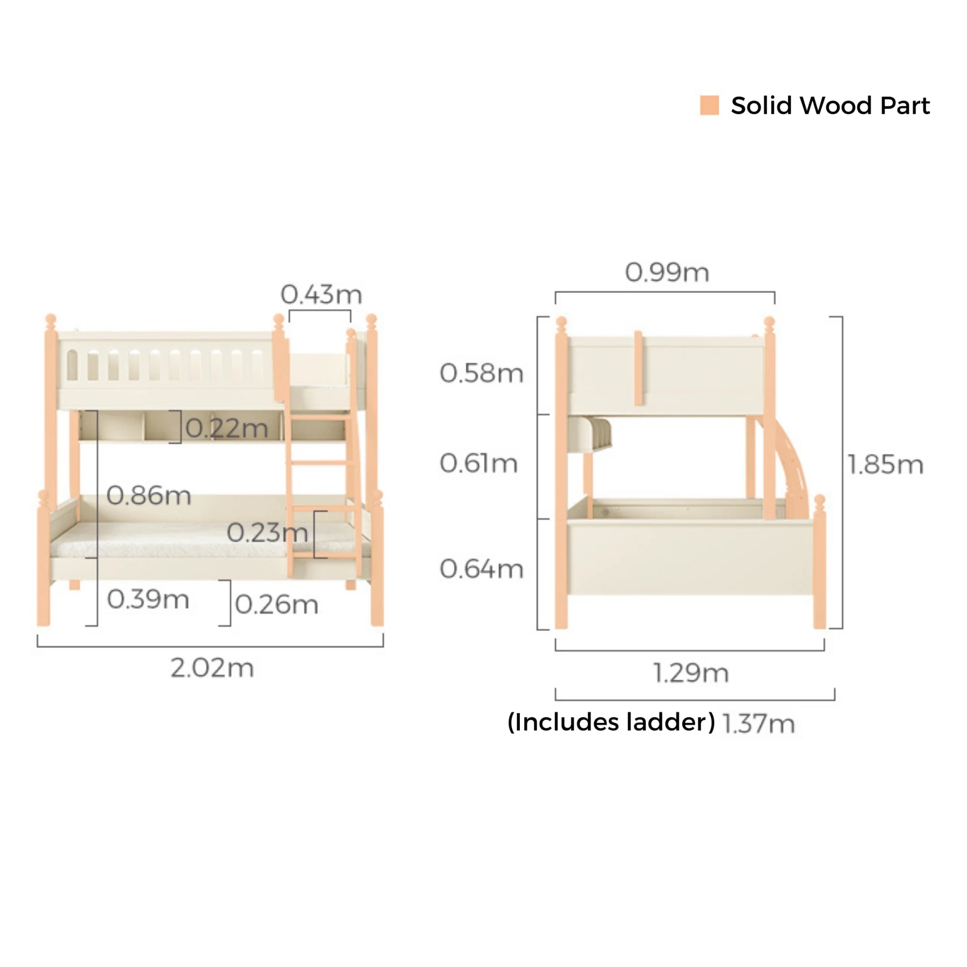 Linspire Lofty Bunk Bed Frame, NZ Single