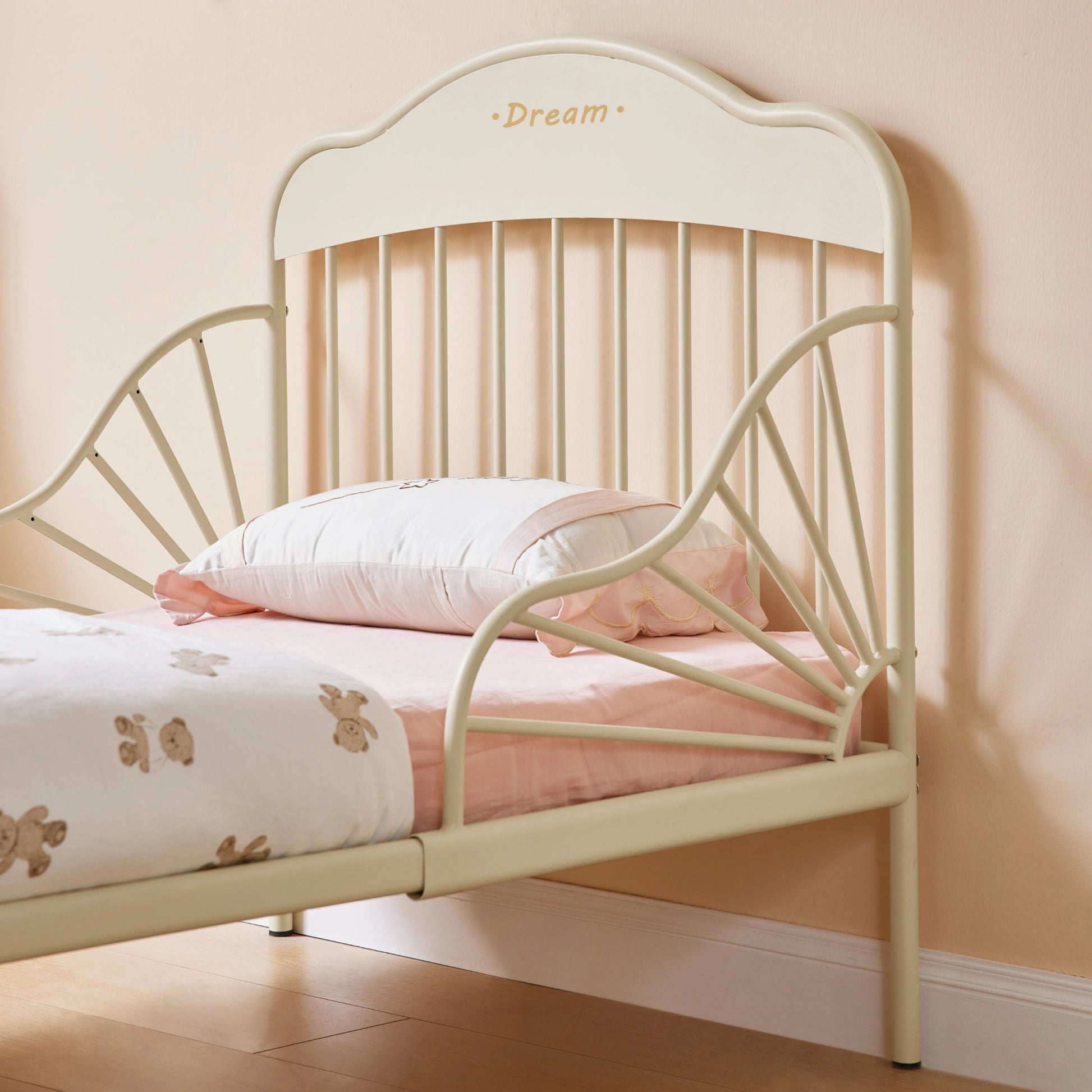 Linspire Lucia Extendable Kids Bed Frame, 81x201cm, Creamy White