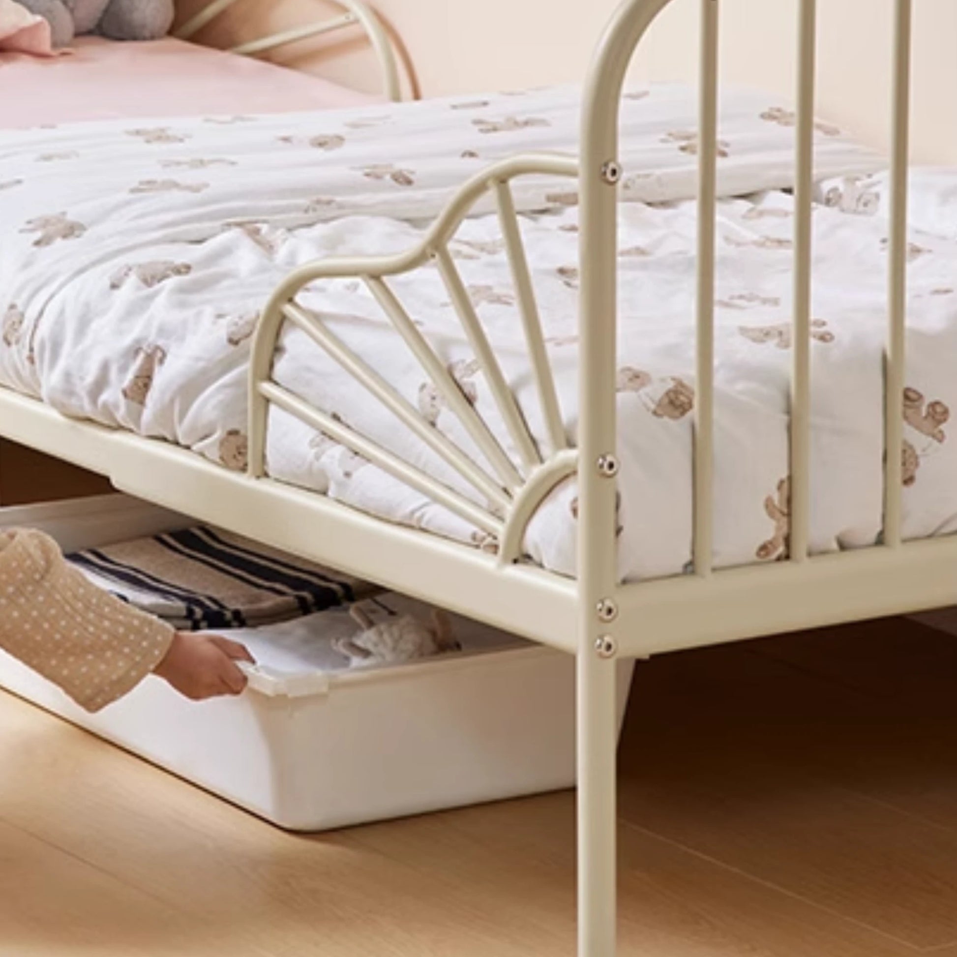 Linspire Lucia Extendable Kids Bed Frame, 81x201cm, Creamy White