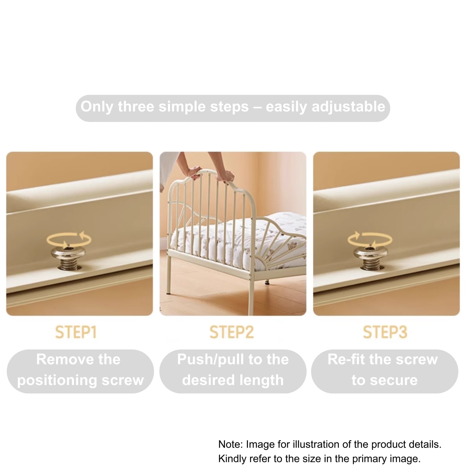 Linspire Lucia Extendable Kids Bed Frame, 81x201cm, Pink