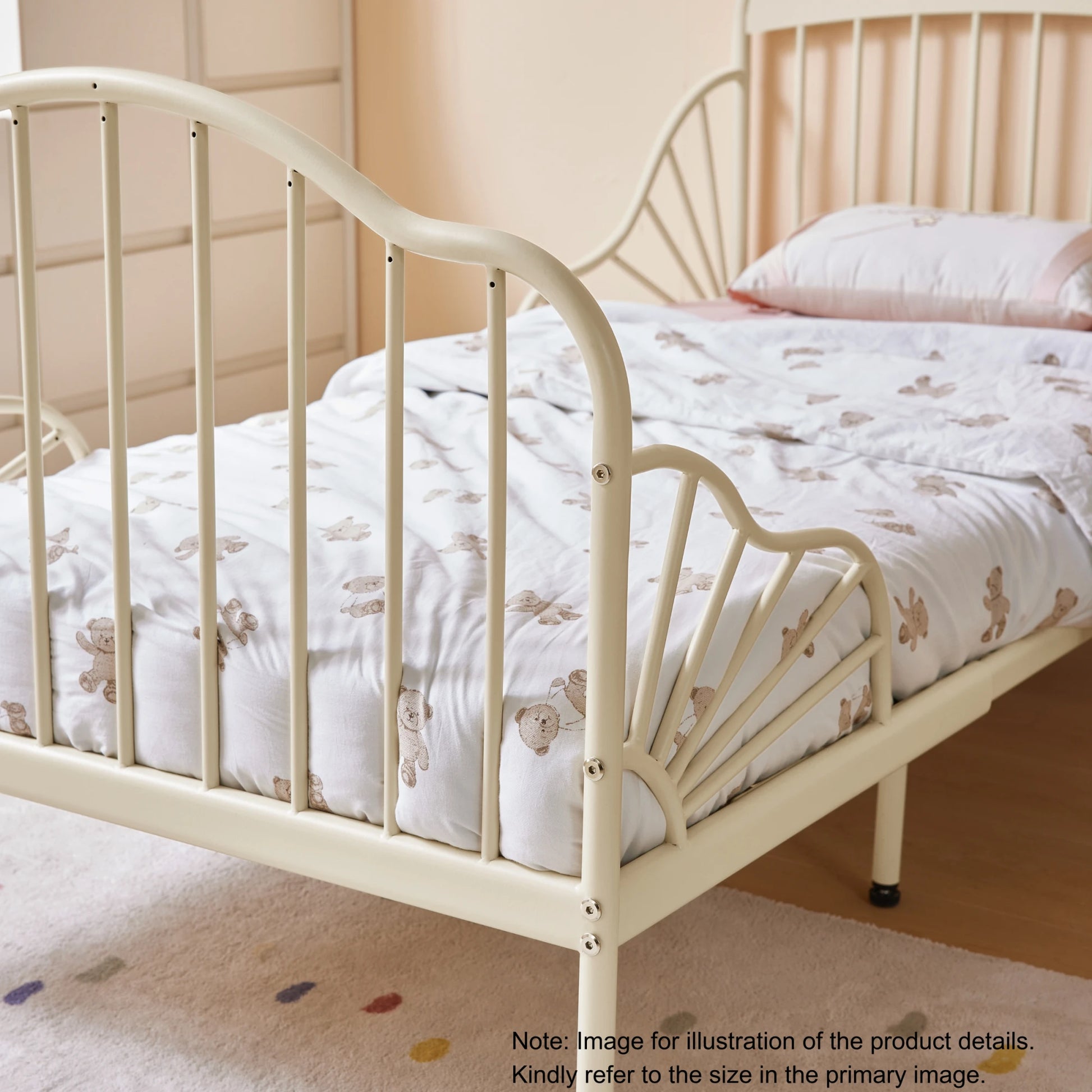 Linspire Lucia Extendable Kids Bed Frame, 81x201cm, Pink
