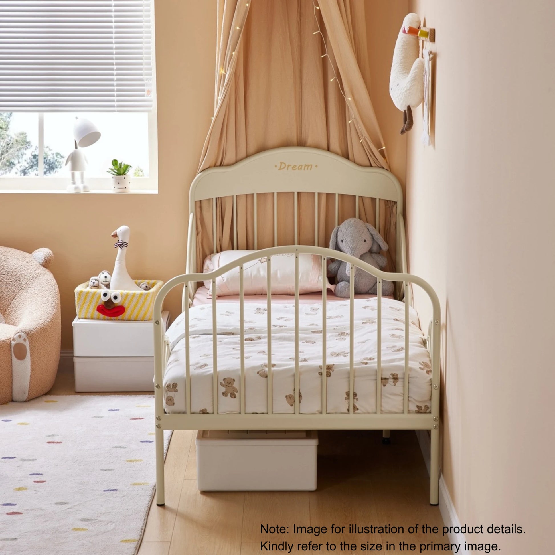 Linspire Lucia Extendable Kids Bed Frame, 81x201cm, Pink