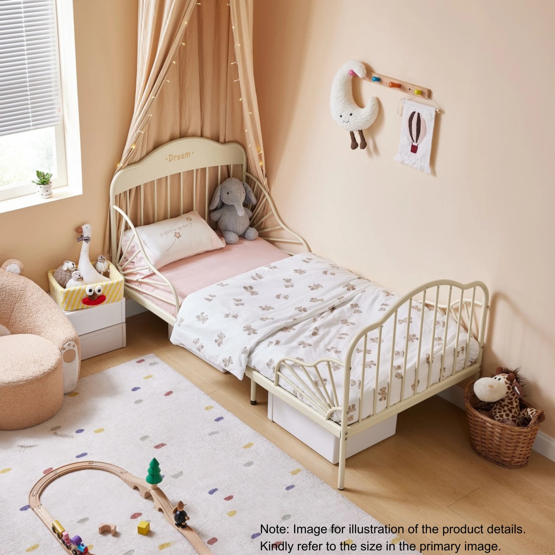 Linspire Lucia Extendable Kids Bed Frame, 81x201cm, Pink