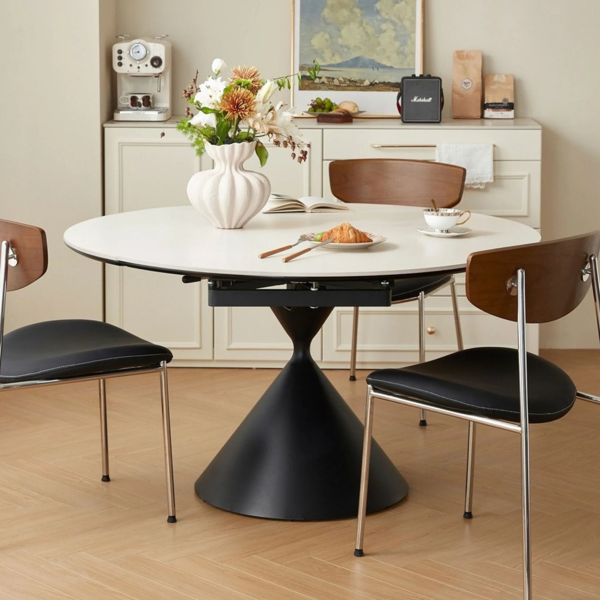 Linspire Moti Dining Table with Sintered Stone Rotating Top