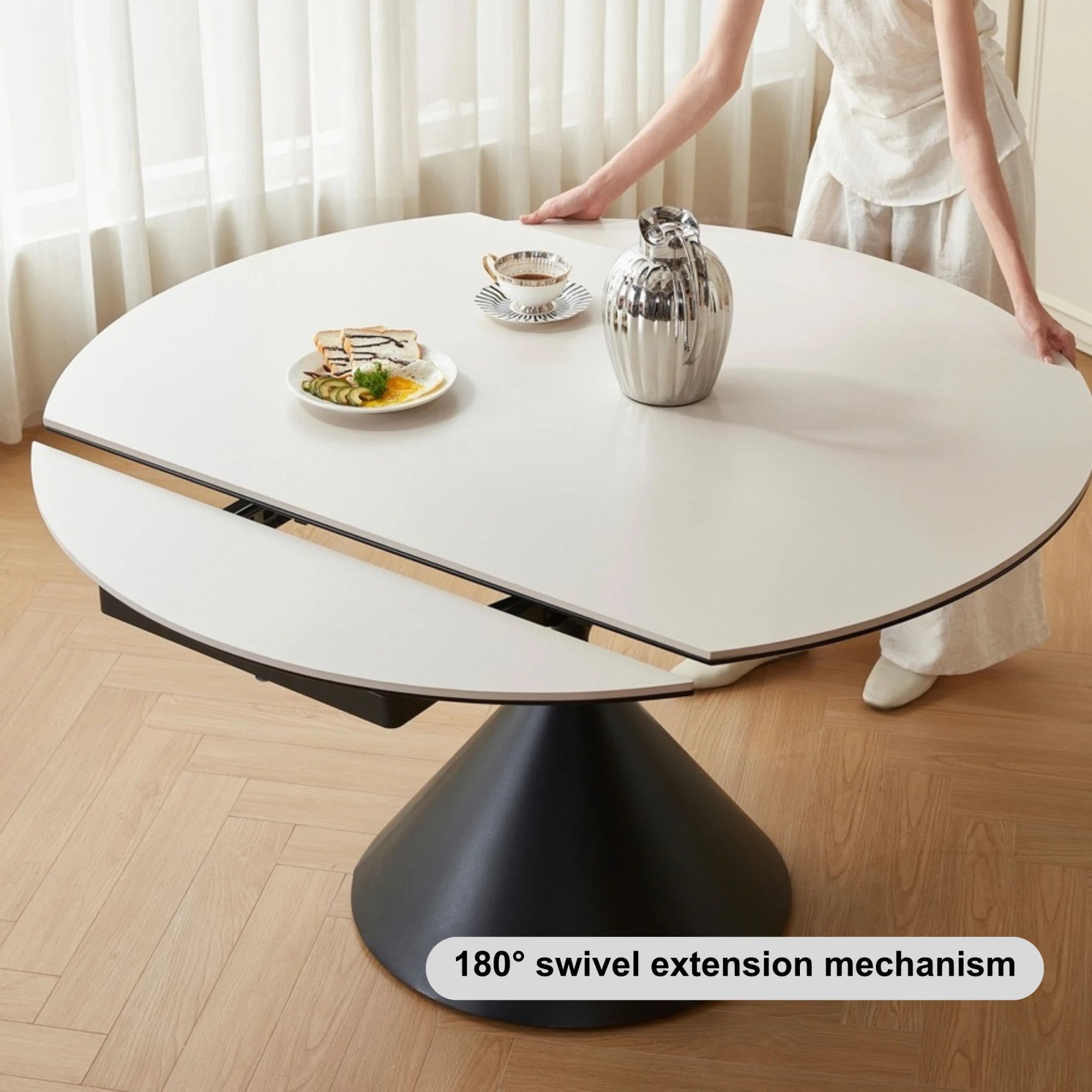 Linspire Moti Dining Table with Sintered Stone Rotating Top