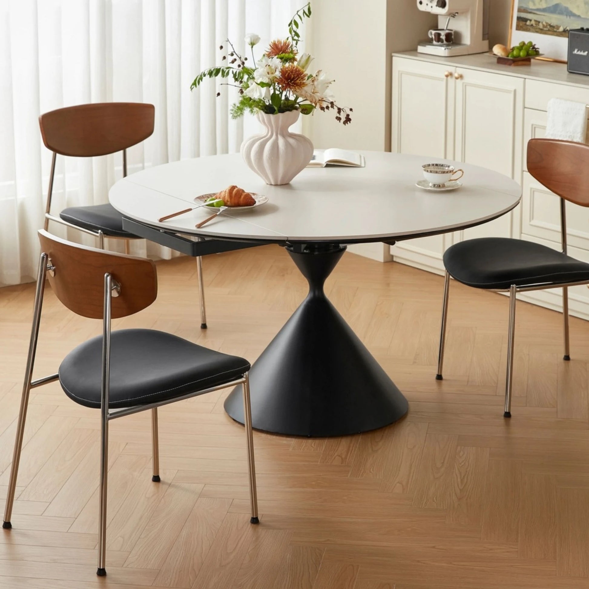 Linspire Moti Dining Table with Sintered Stone Rotating Top
