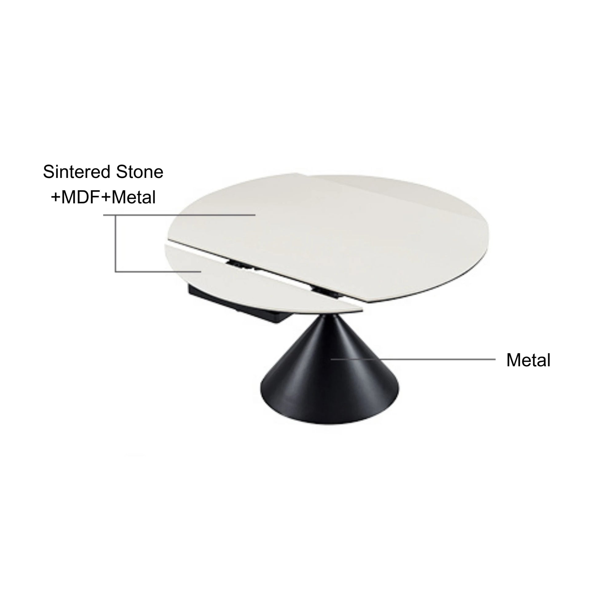 Linspire Moti Dining Table with Sintered Stone Rotating Top